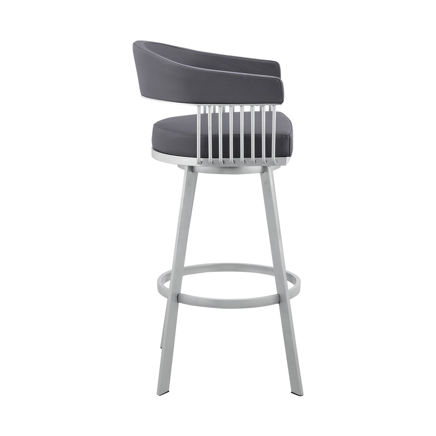 Bronson Swivel Bar Stool in Various Finishes and Faux Leather Options
