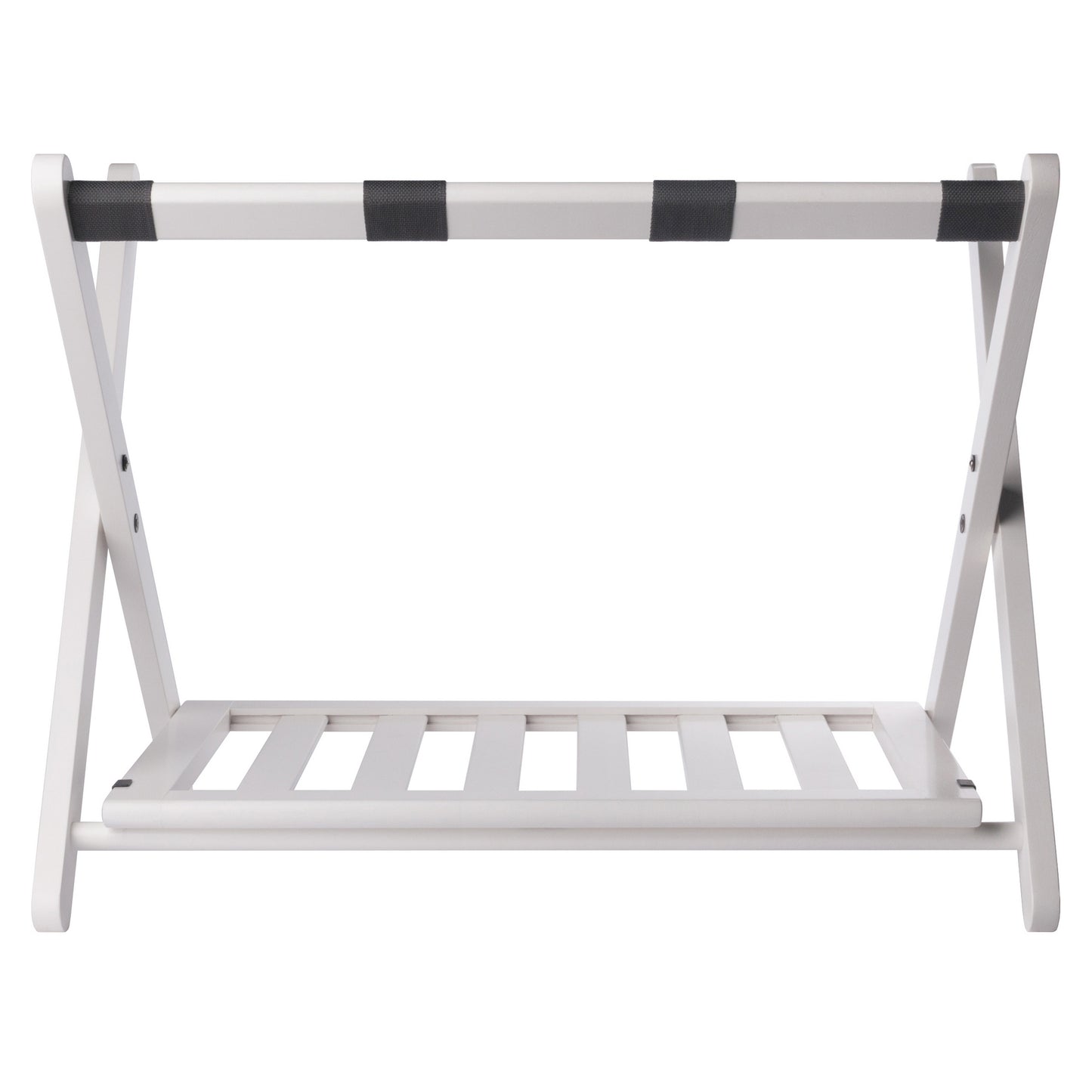Reese Luggage Rack with Shelf, White