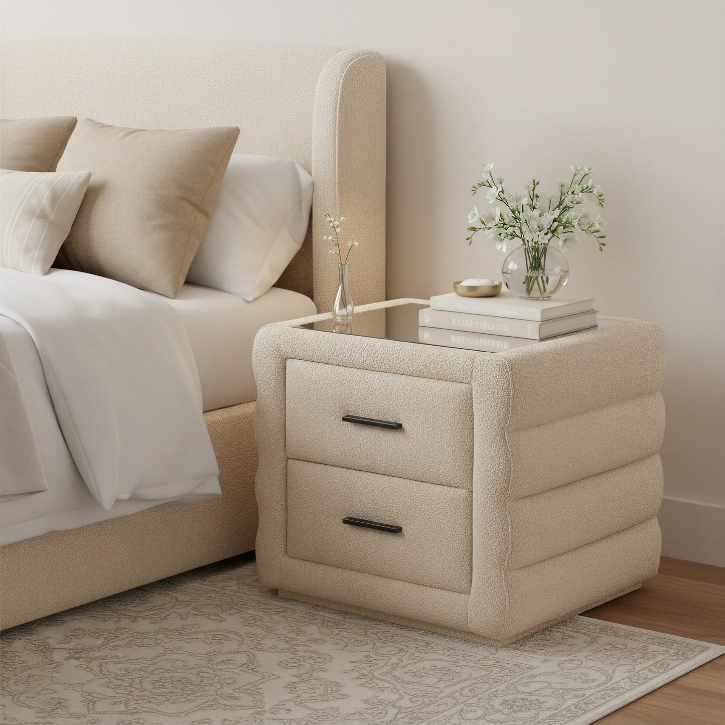Soffice Nightstand Beige - 9