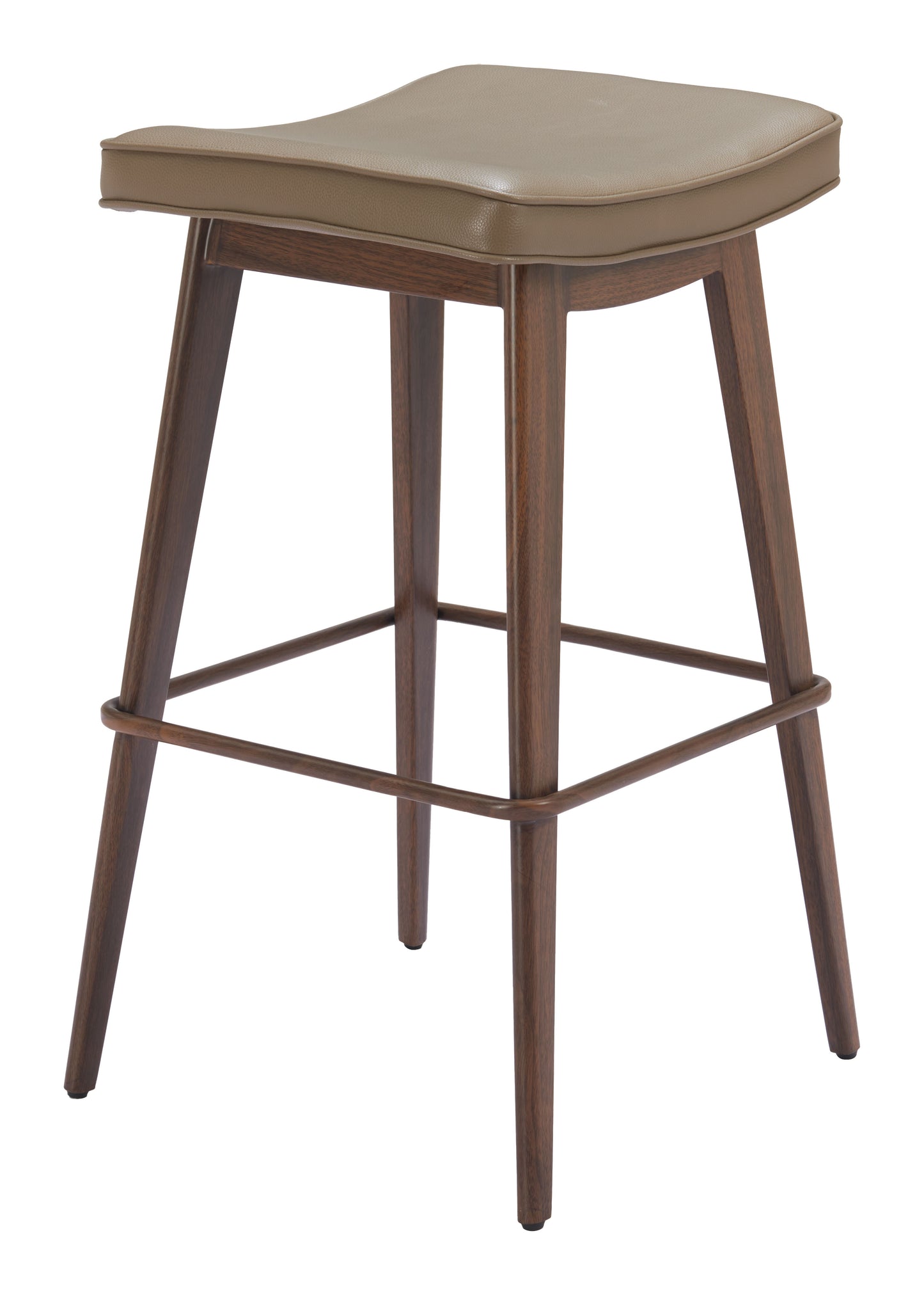 Divat Barstool (Set of 2) Taupe & Walnut - 4