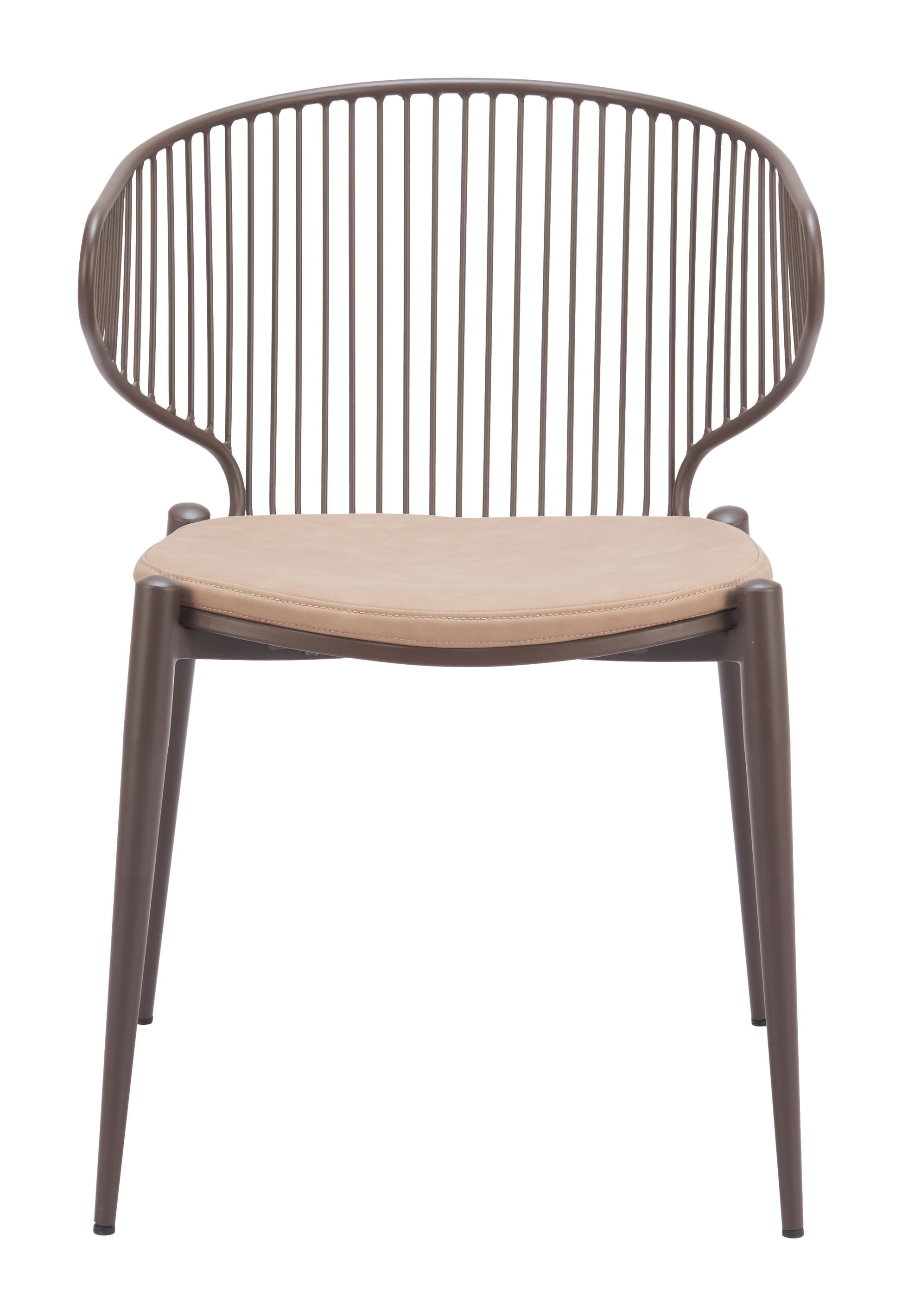 Silues Dining Chair (Set of 2) Taupe & Brown - 3