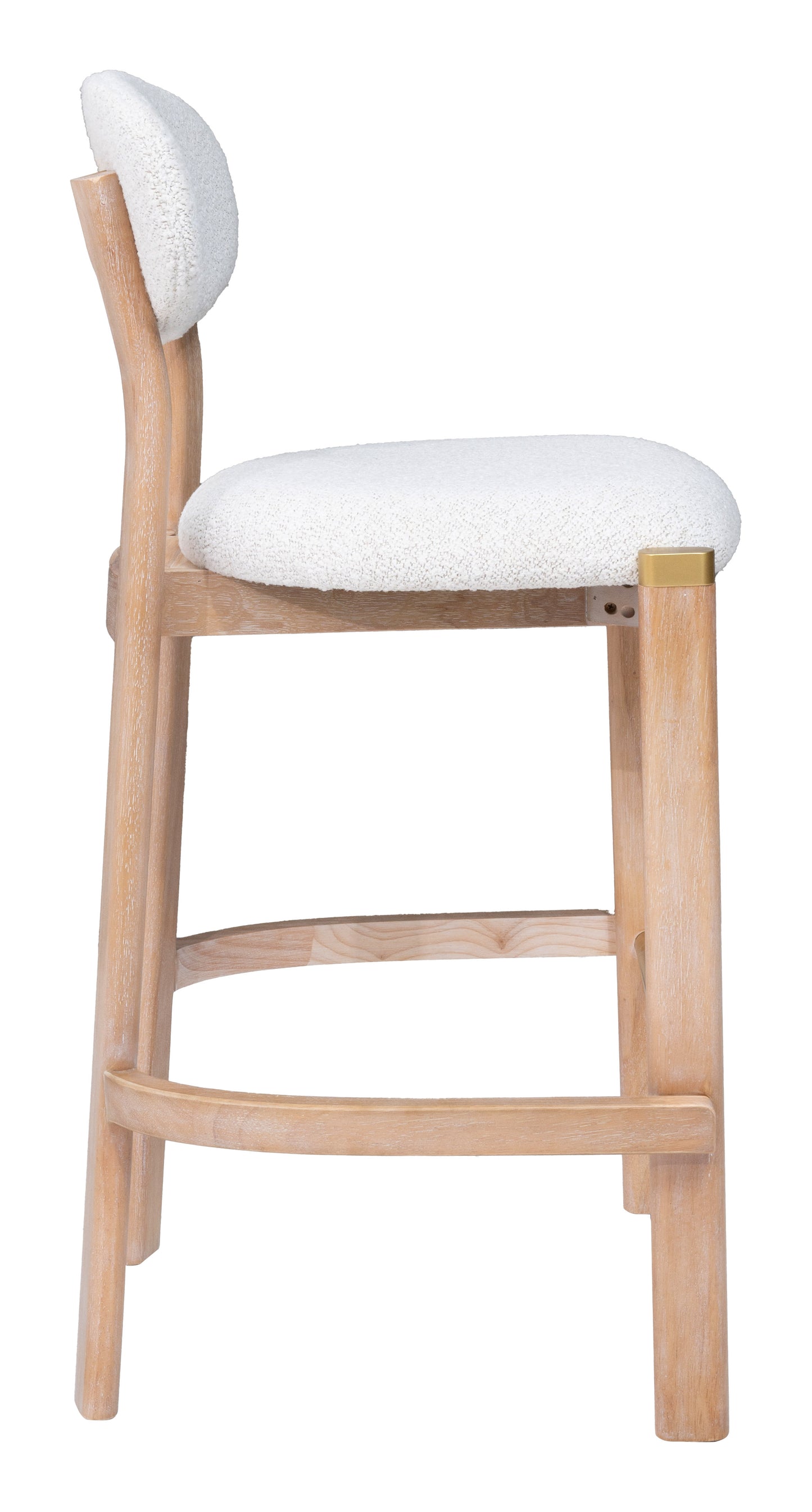 Rilou Barstool (Set of 2) White & Natural - 2