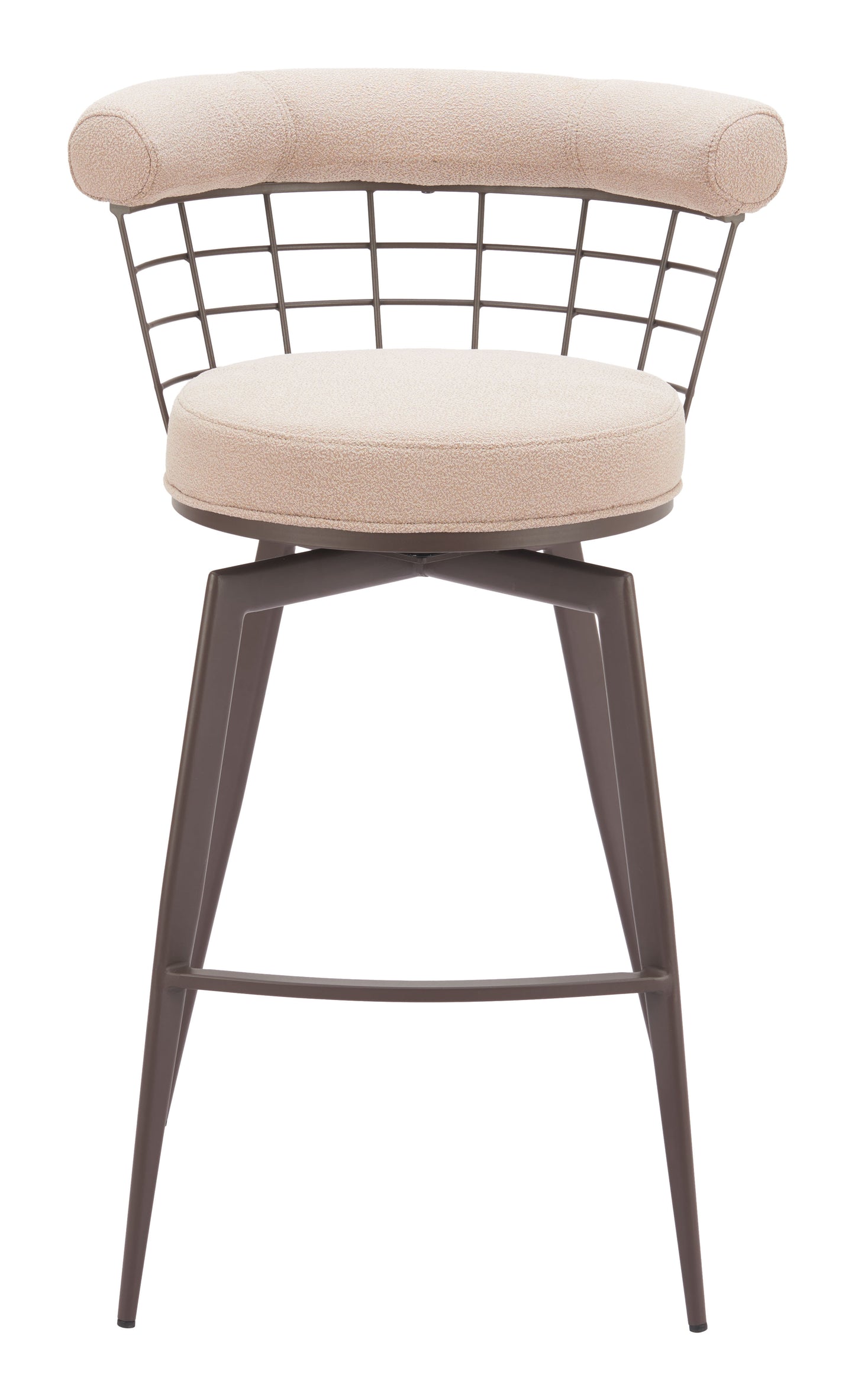 Saku Swivel Barstool Beige & Brown - 3