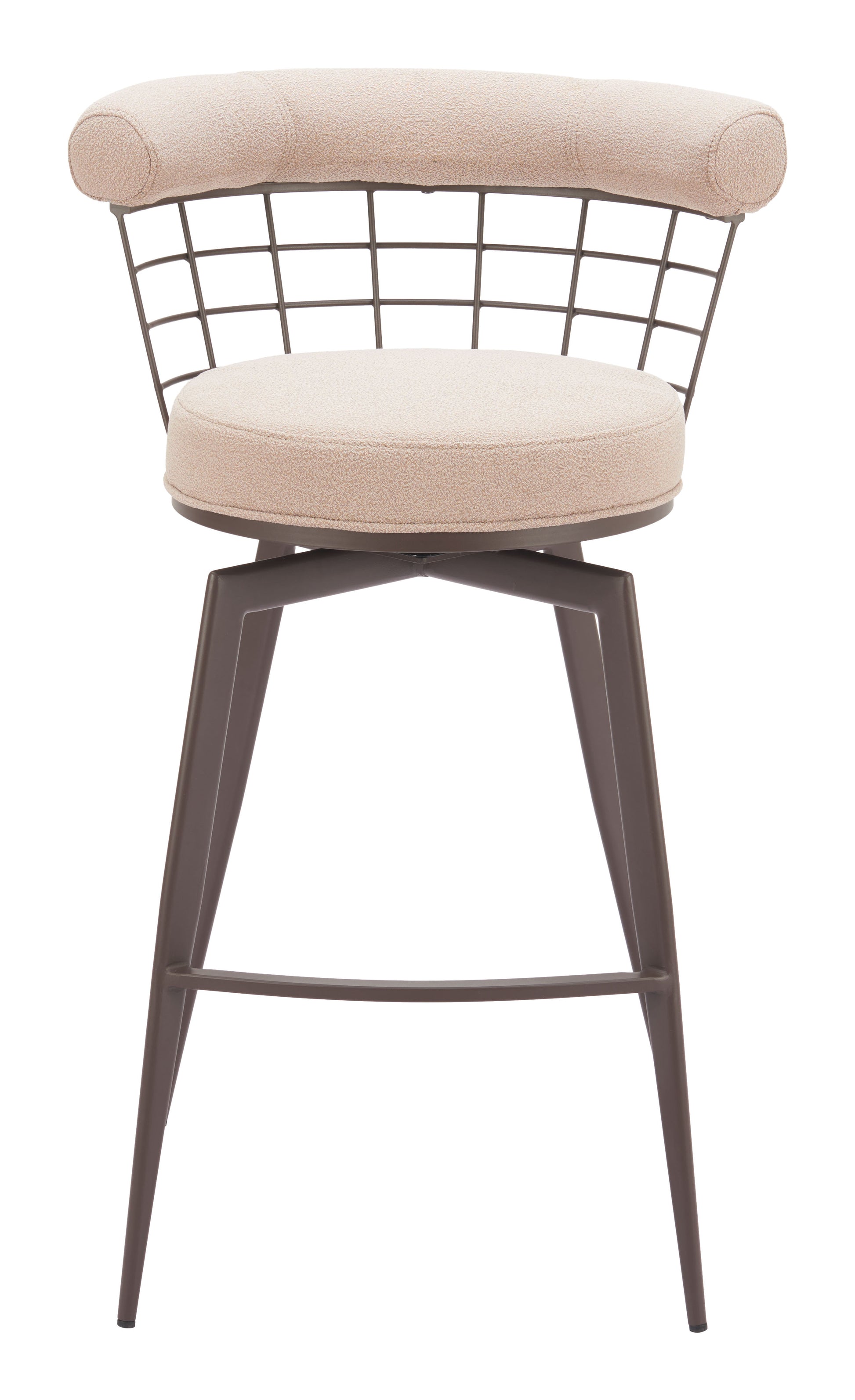 Saku Swivel Barstool Beige & Brown - 3