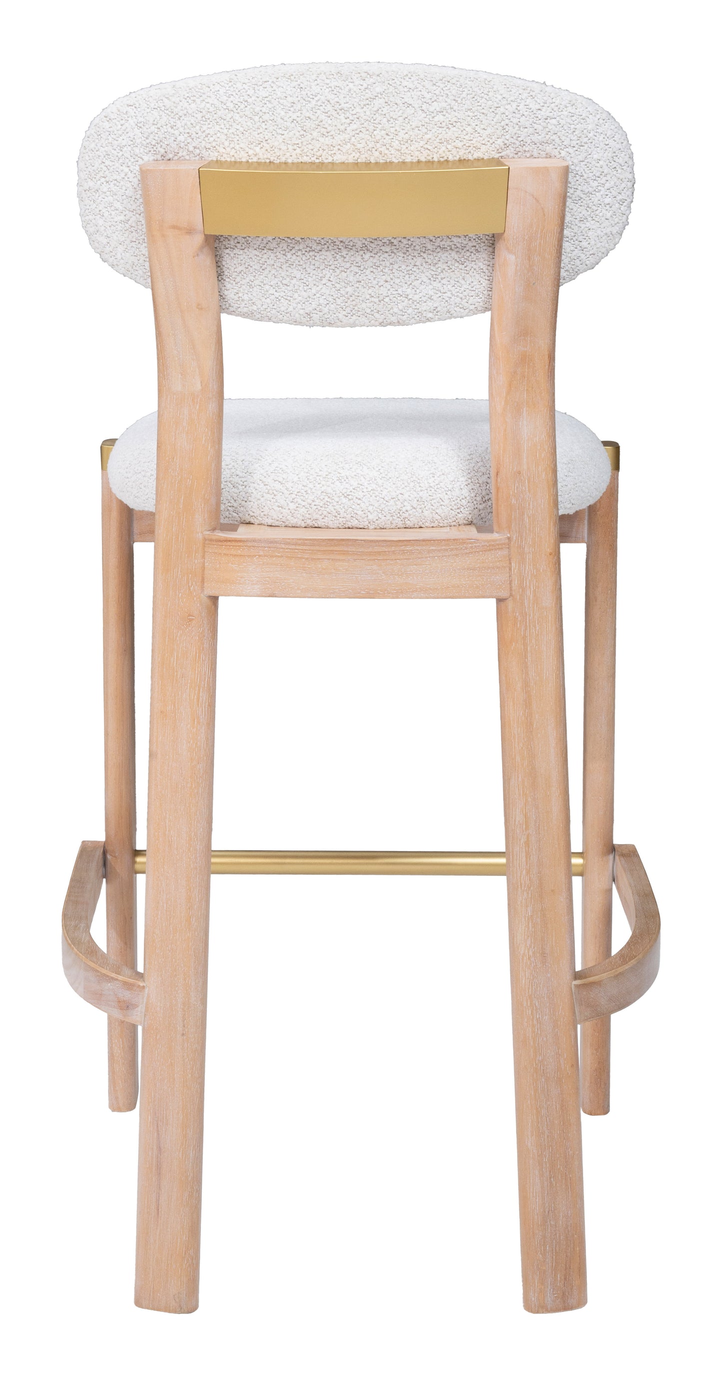 Rilou Barstool (Set of 2) White & Natural - 4
