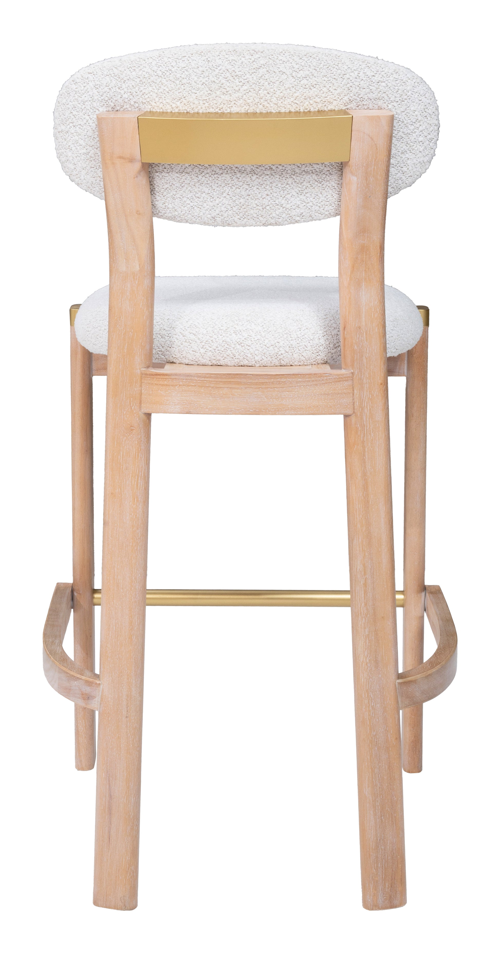 Rilou Barstool (Set of 2) White & Natural - 4