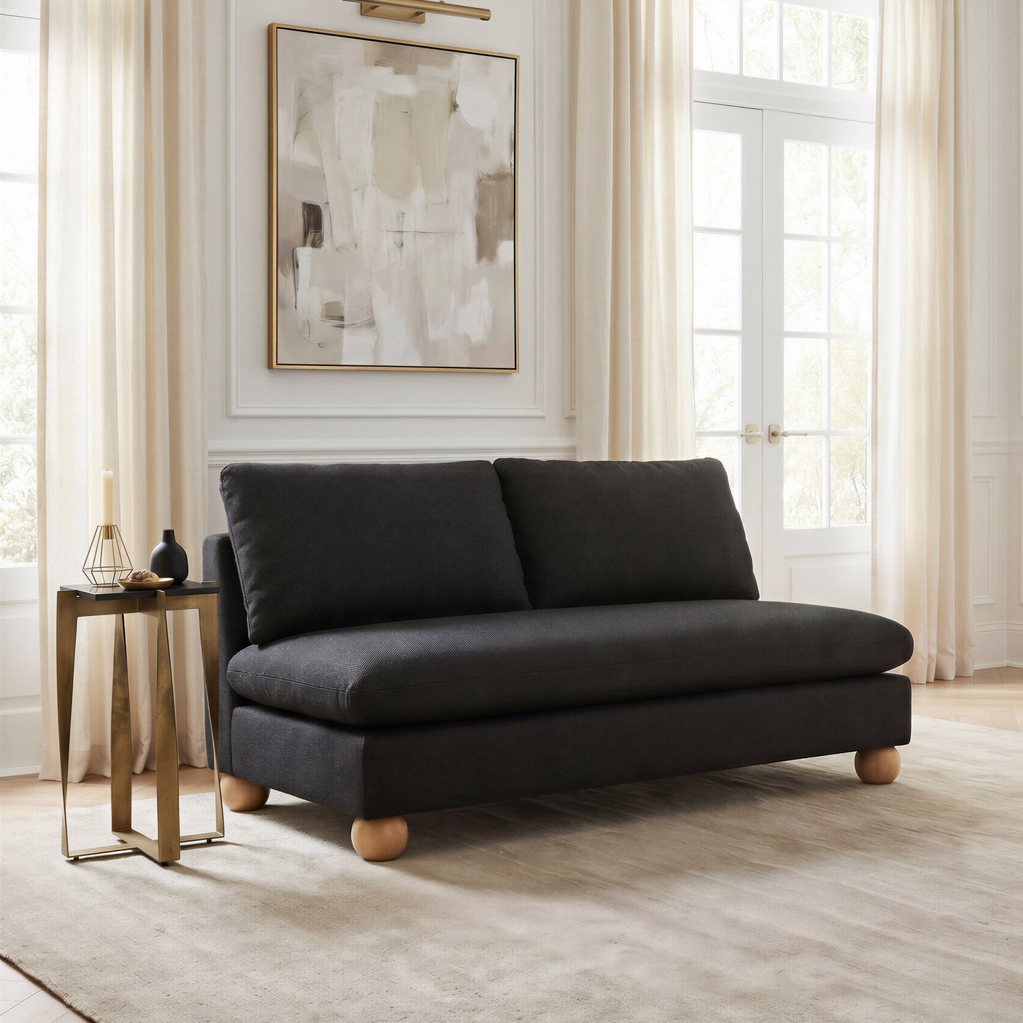 Noara Accent Table Black & Brass - 10