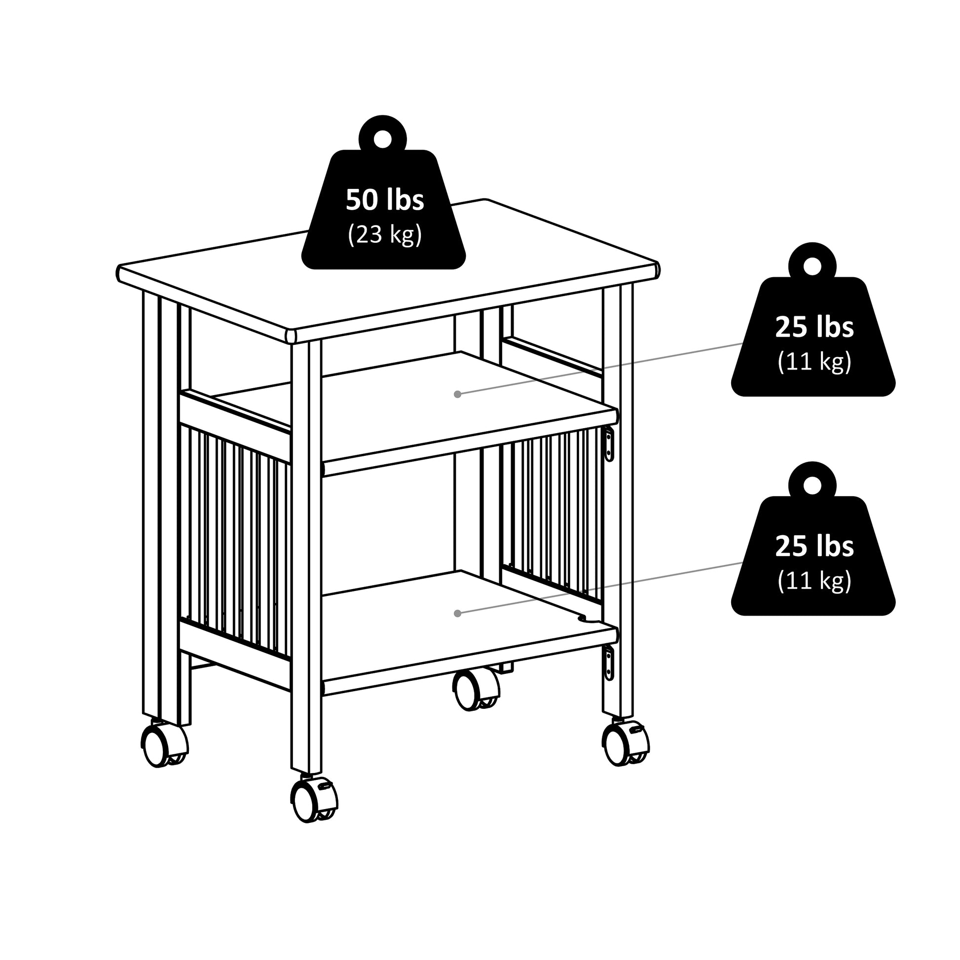 Mission Foldable Printer Stand, Natural