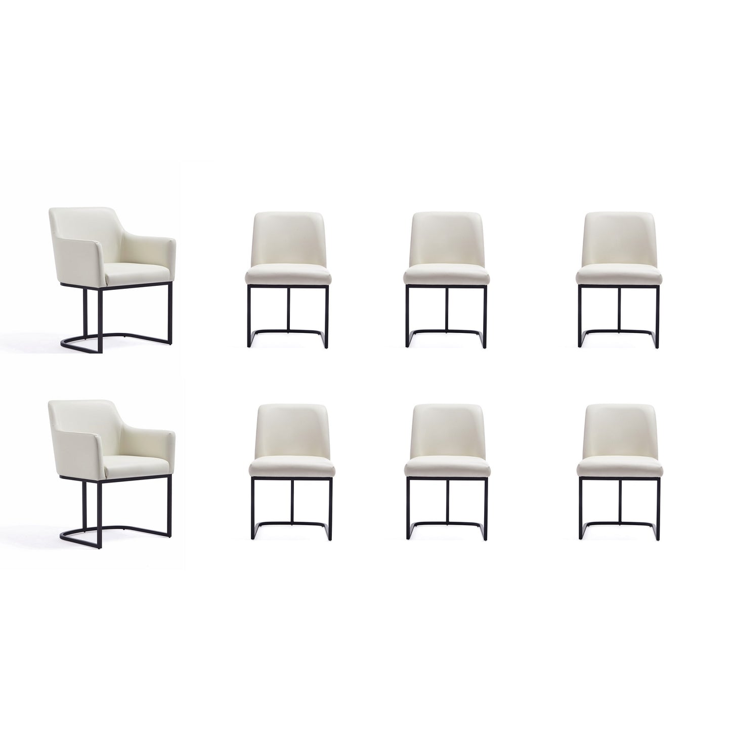 Serena Modern 8-Piece Dining Set in Ivory 8-DC056-CR