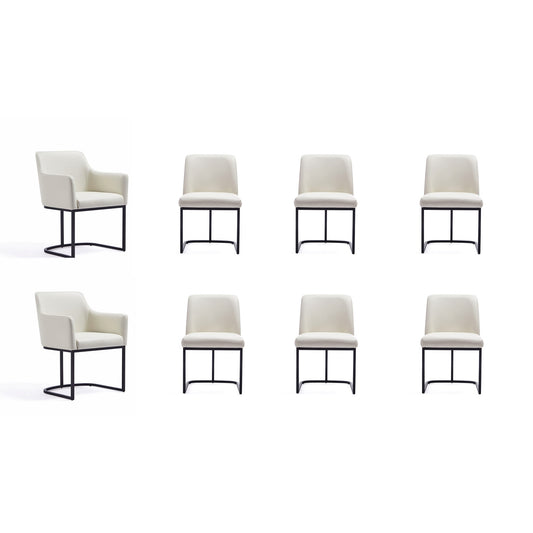 Serena Modern 8-Piece Dining Set in Ivory 8-DC056-CR
