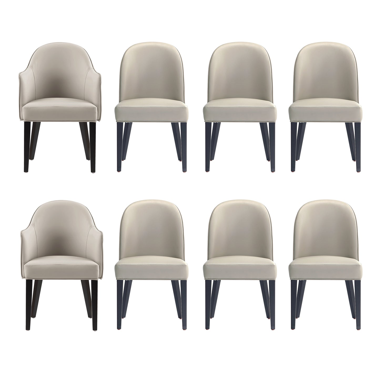 Hillman Modern 8-Piece Dining Chair Set in Light Gray 8-DC087AR2-LG