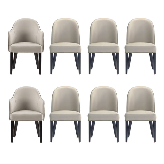Hillman Modern 8-Piece Dining Chair Set in Light Gray 8-DC087AR2-LG