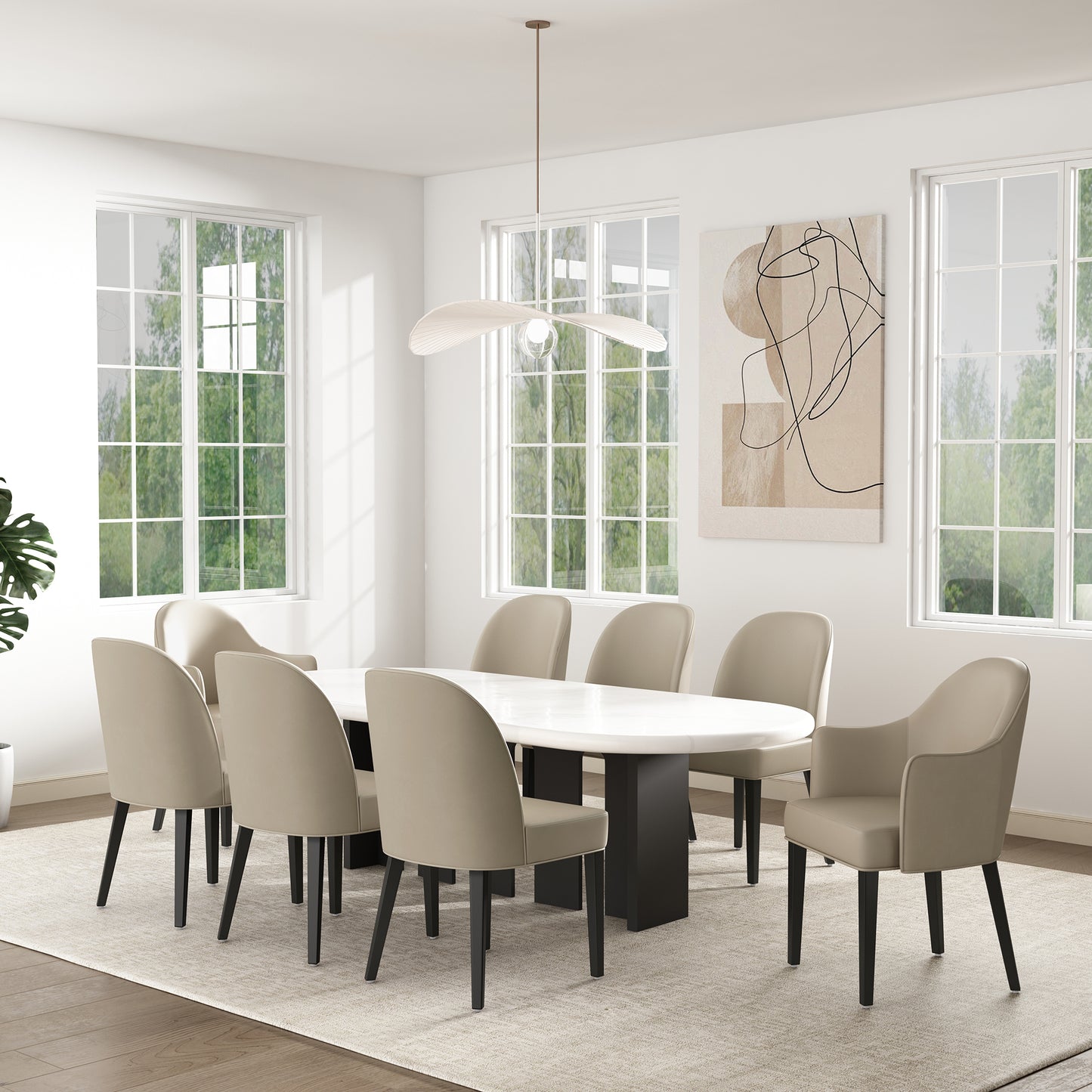 Hillman Modern 8-Piece Dining Chair Set in Sand 8-DC087AR2-SD