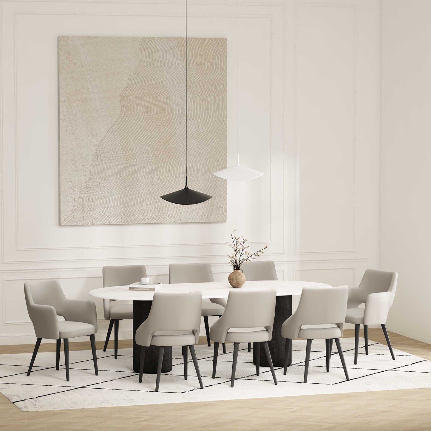 Tremont Modern 8-Piece Dining Chair Set in Stone Gray 8-DC104-ST