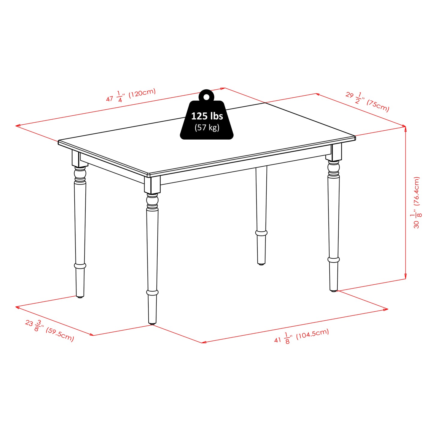 Ravenna Rectangle Dining Table, Walnut