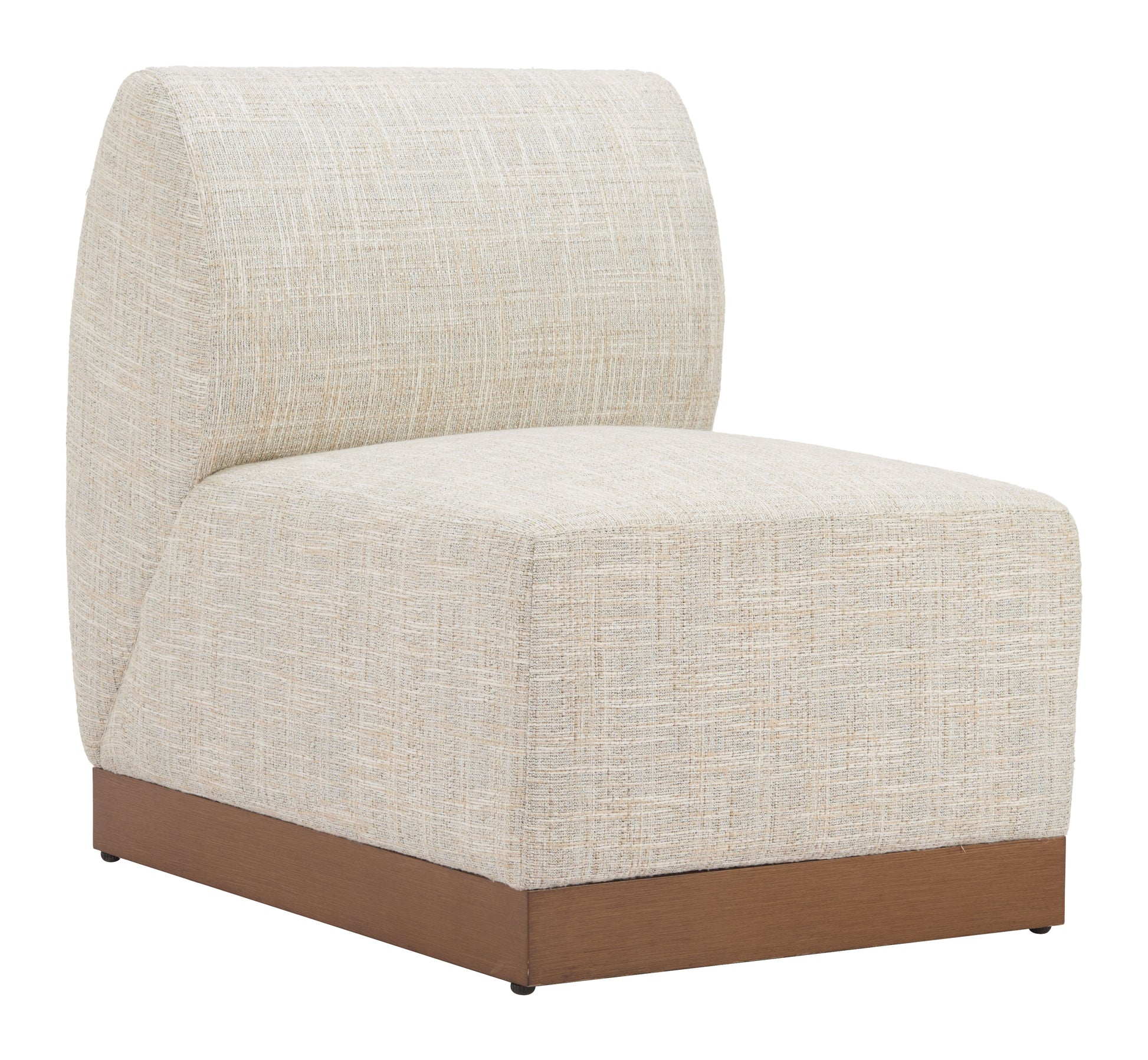 Christy Armless Chair Beige - 6