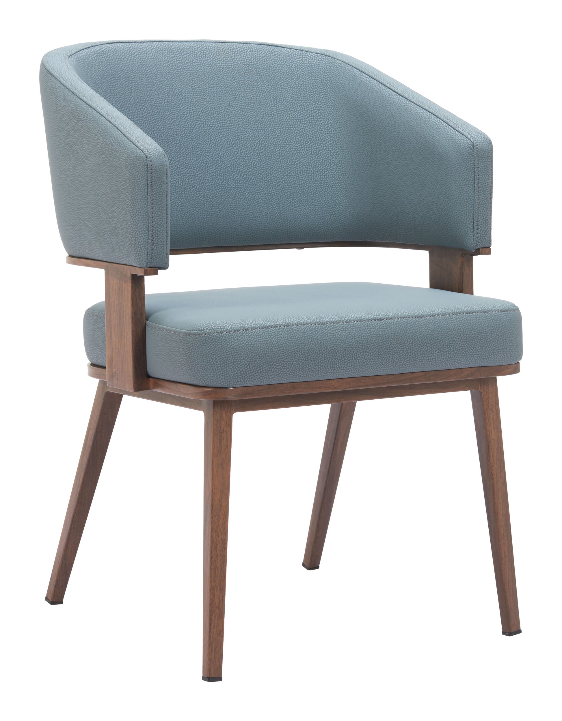 Poise Dining Chair Azure Gray & Walnut - 6