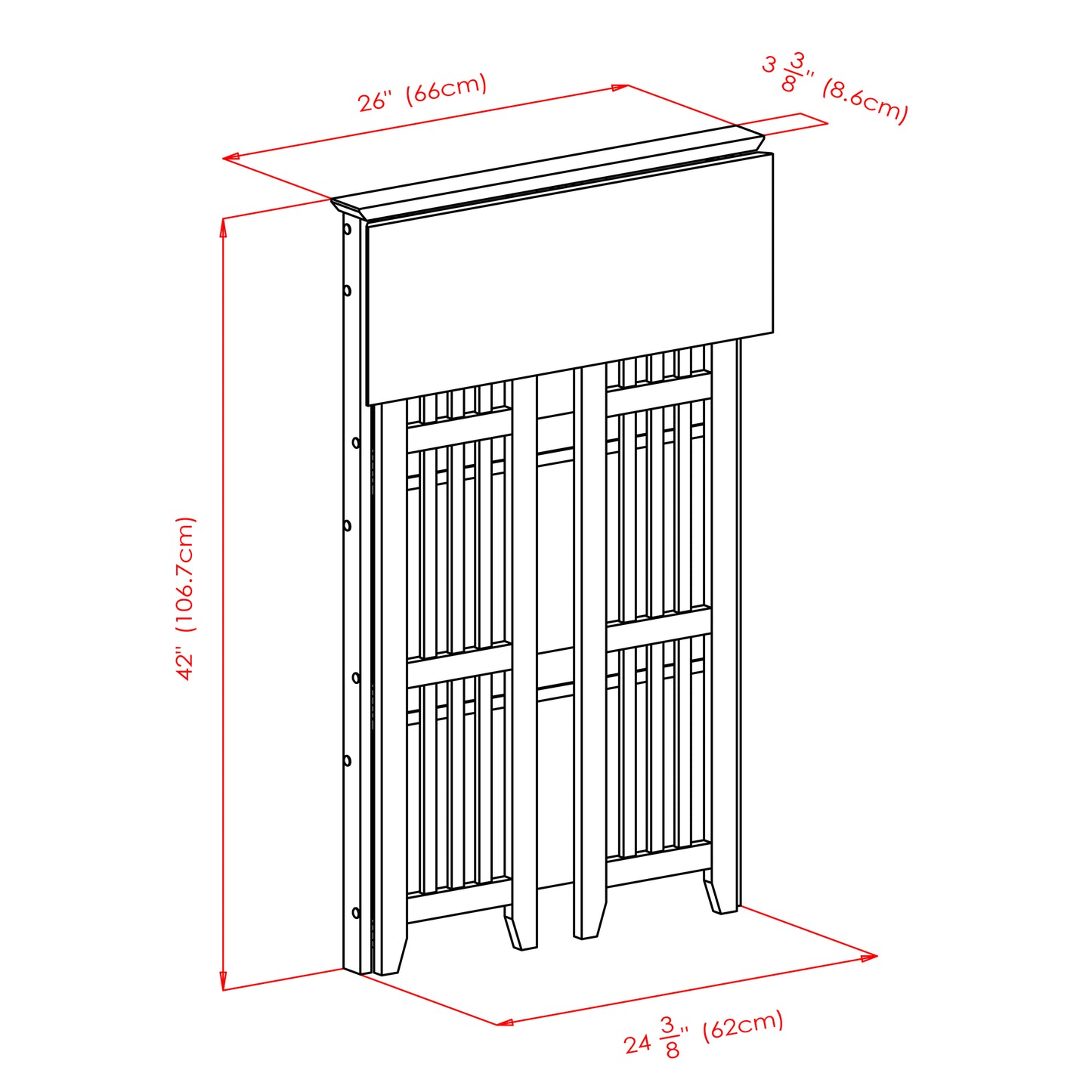 Mission 3-Section Foldable Shelf, Natural