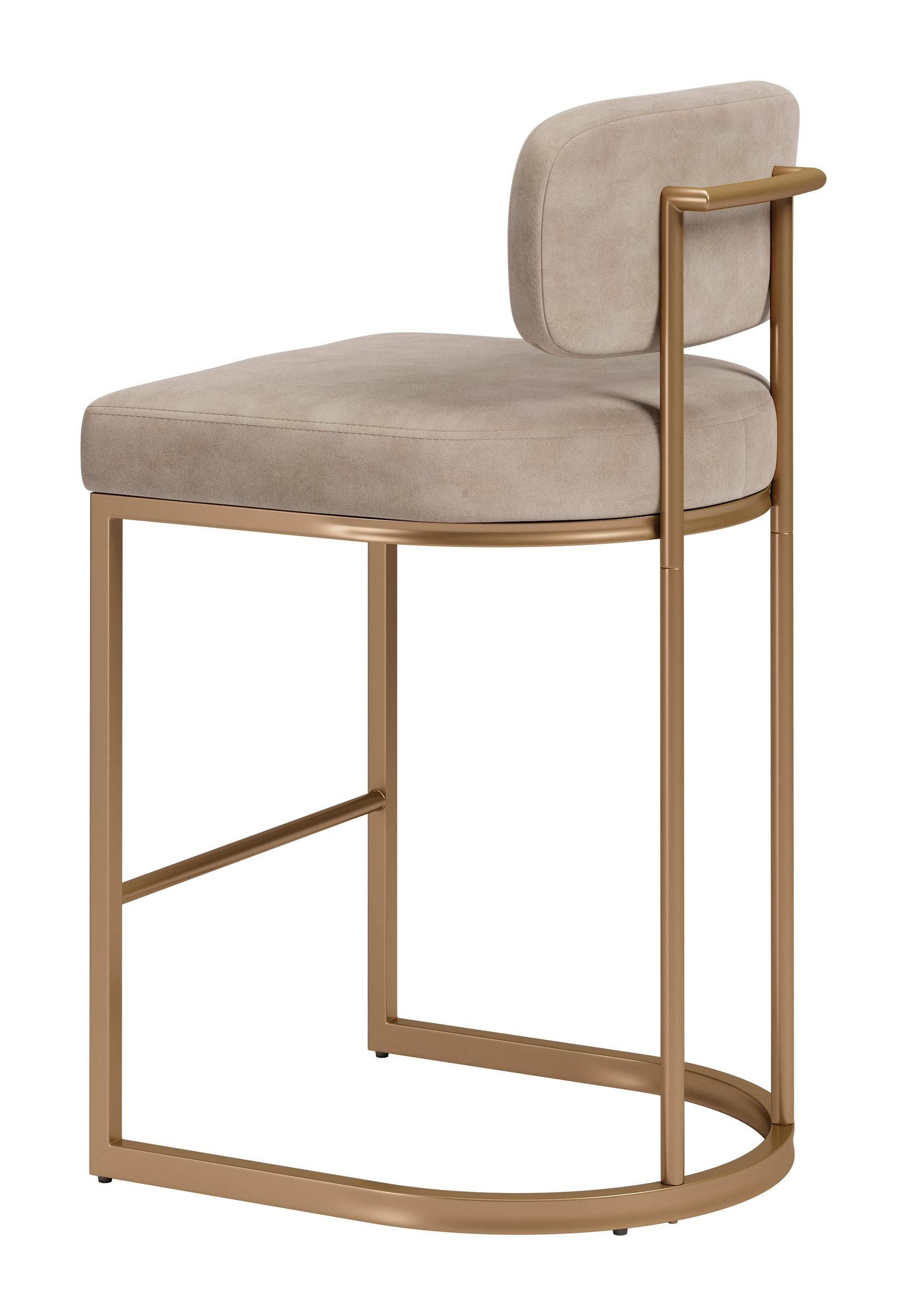 Velar Counter Stool (Set of 2) Beige & Bronze - 5