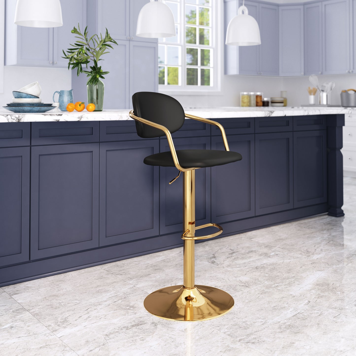 Gusto Barstool Black & Gold