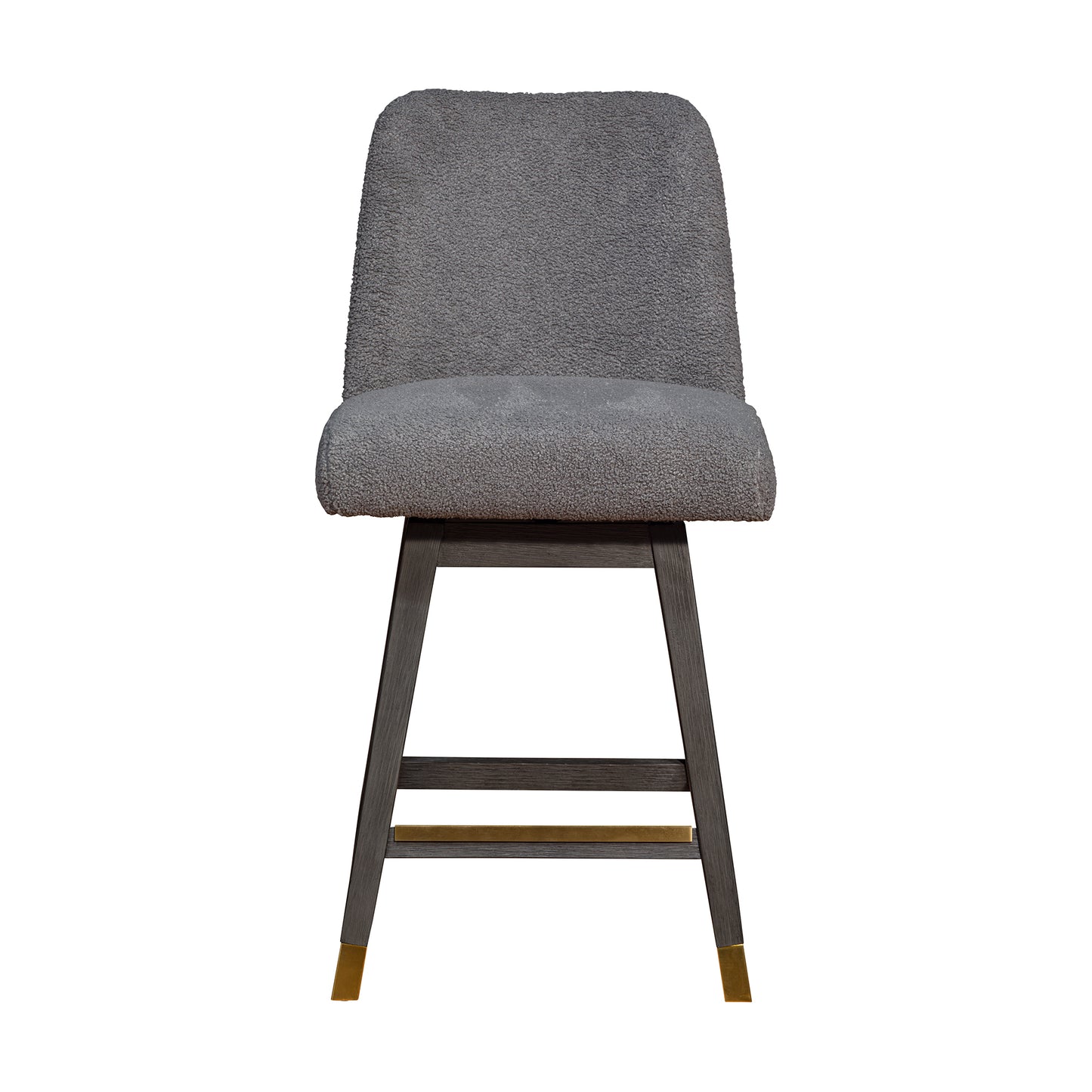 Amalie Swivel Bar and Counter Stool in Oak Wood Finish with Fabric Upholstery