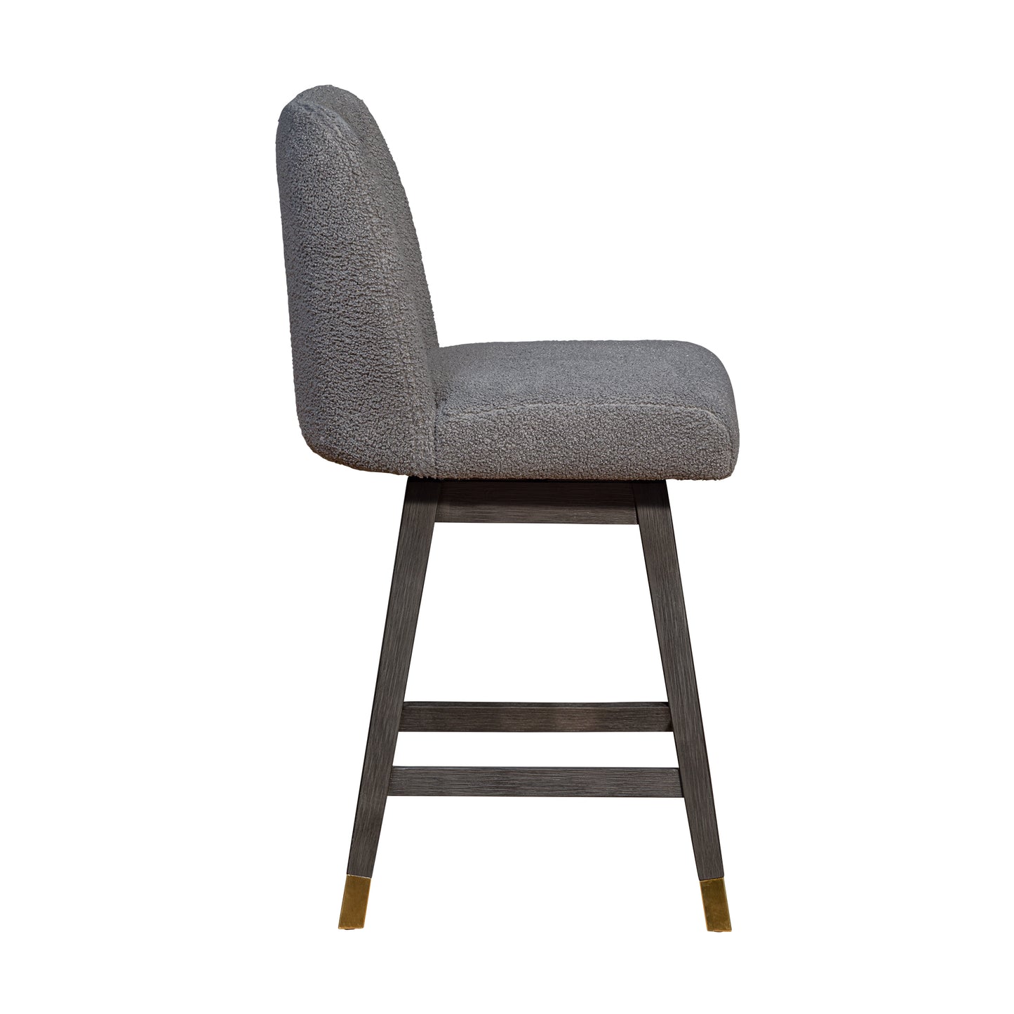 Amalie Swivel Bar and Counter Stool in Oak Wood Finish with Fabric Upholstery