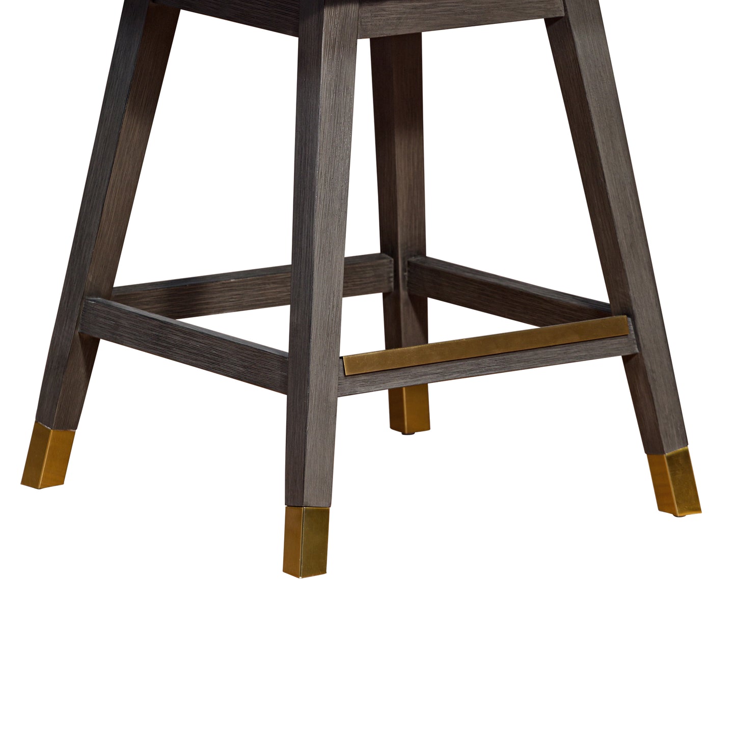 Amalie Swivel Bar and Counter Stool in Oak Wood Finish with Fabric Upholstery