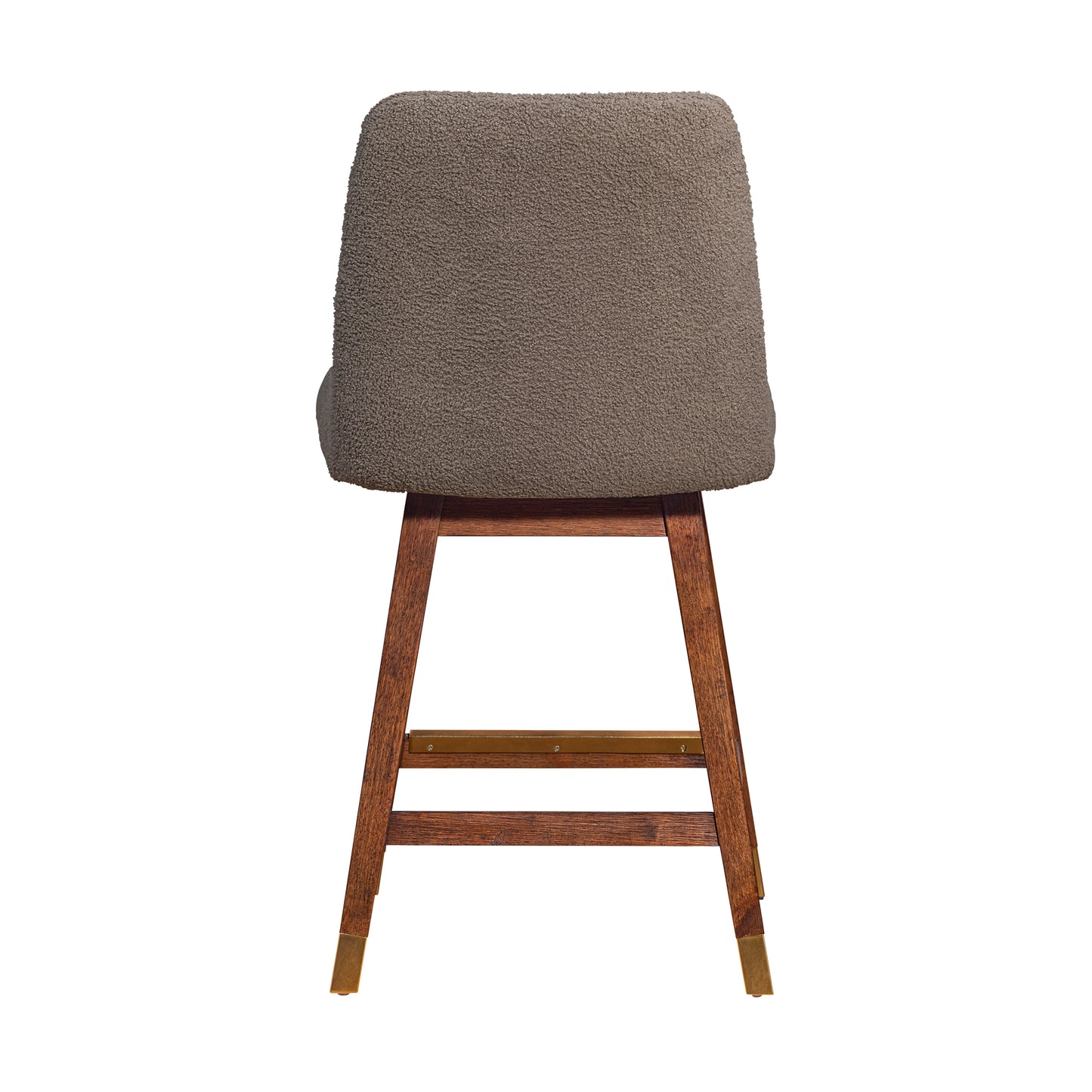 Amalie Swivel Bar and Counter Stool in Oak Wood Finish with Fabric Upholstery