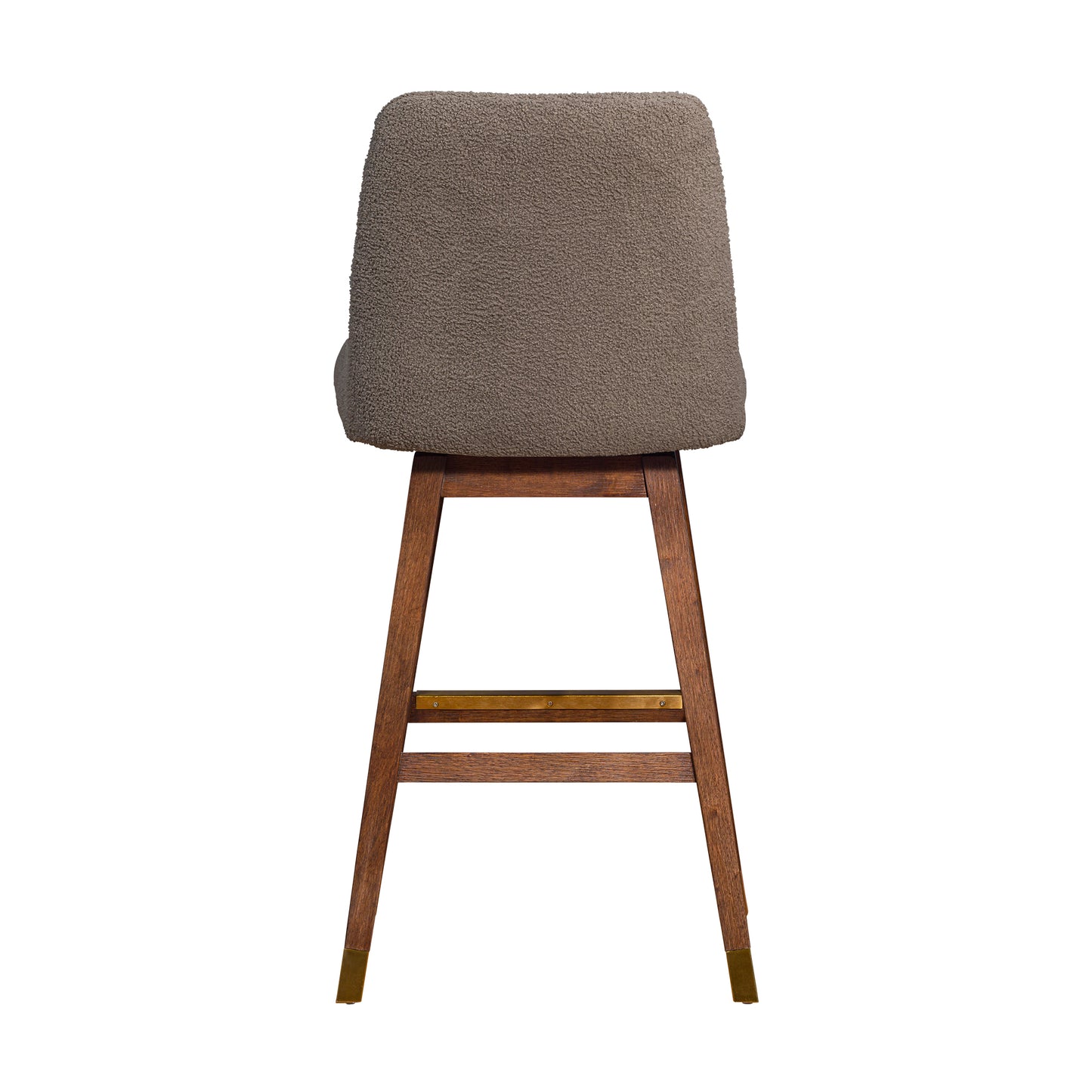 Amalie Swivel Bar and Counter Stool in Oak Wood Finish with Fabric Upholstery
