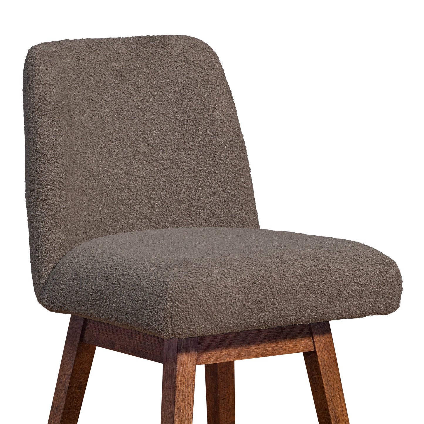 Amalie Swivel Bar and Counter Stool in Oak Wood Finish with Fabric Upholstery