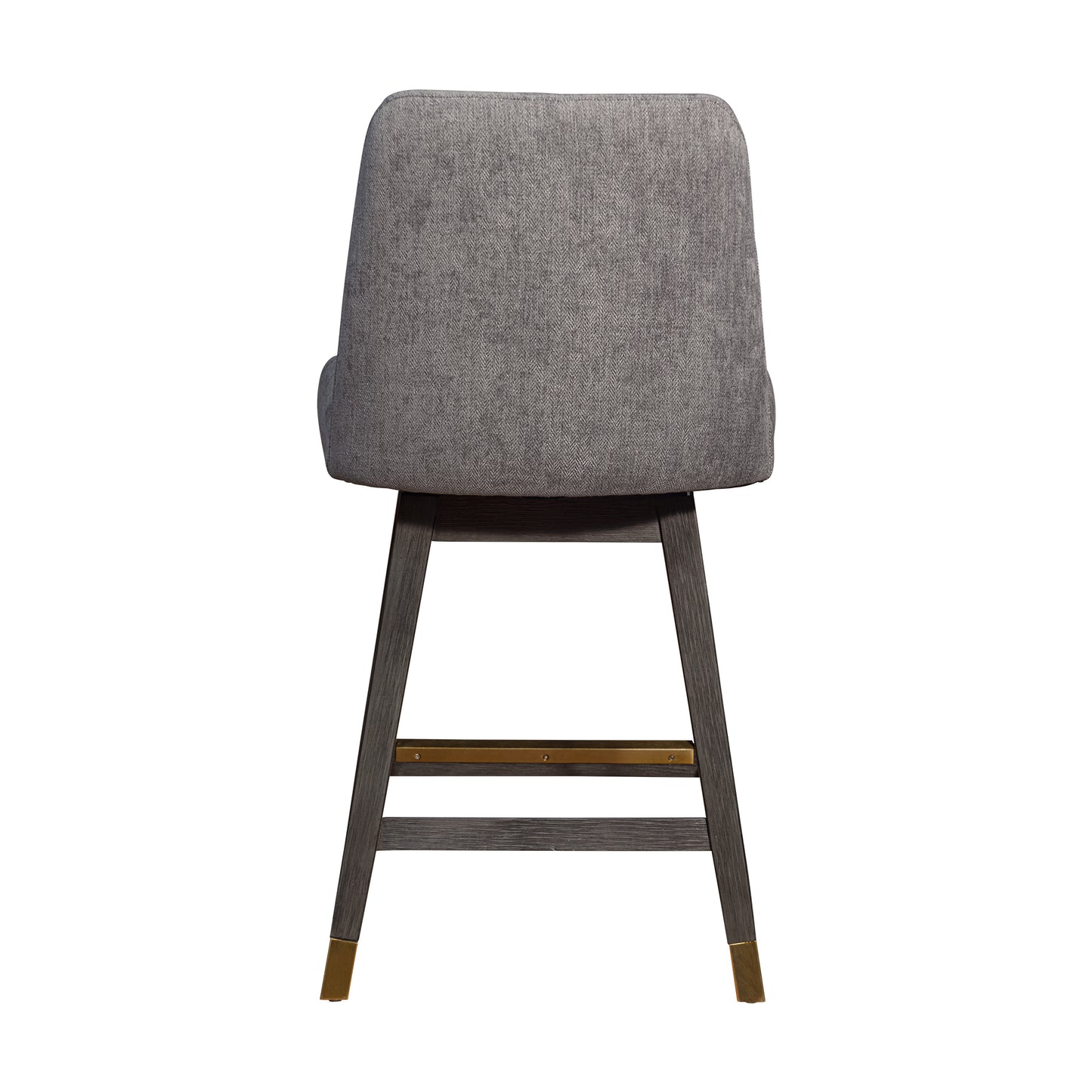 Amalie Swivel Bar and Counter Stool in Oak Wood Finish with Fabric Upholstery