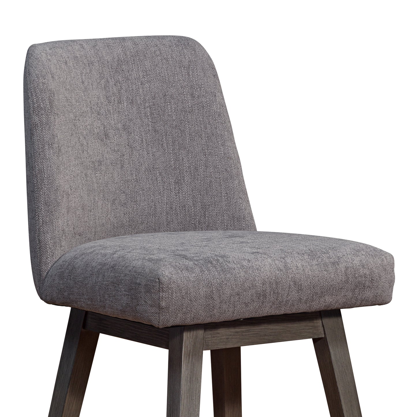 Amalie Swivel Bar and Counter Stool in Oak Wood Finish with Fabric Upholstery