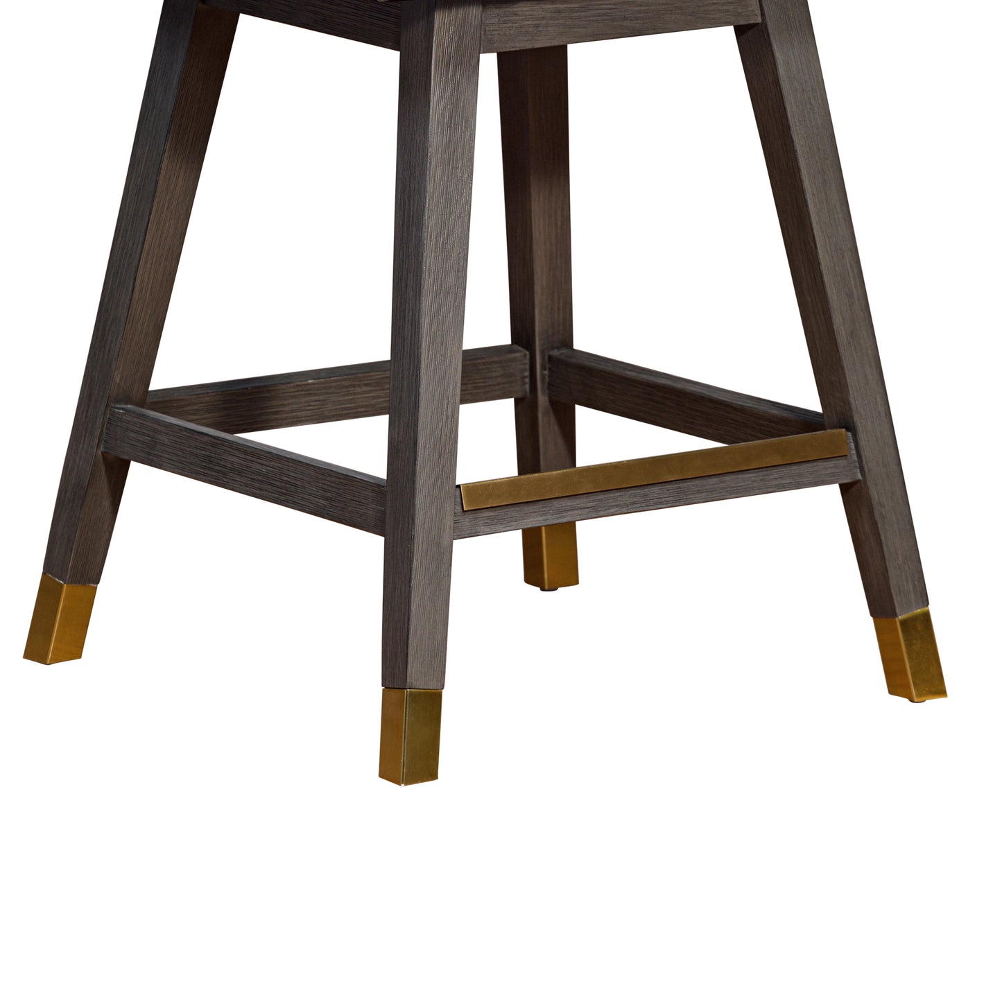 Amalie Swivel Bar and Counter Stool in Oak Wood Finish with Fabric Upholstery