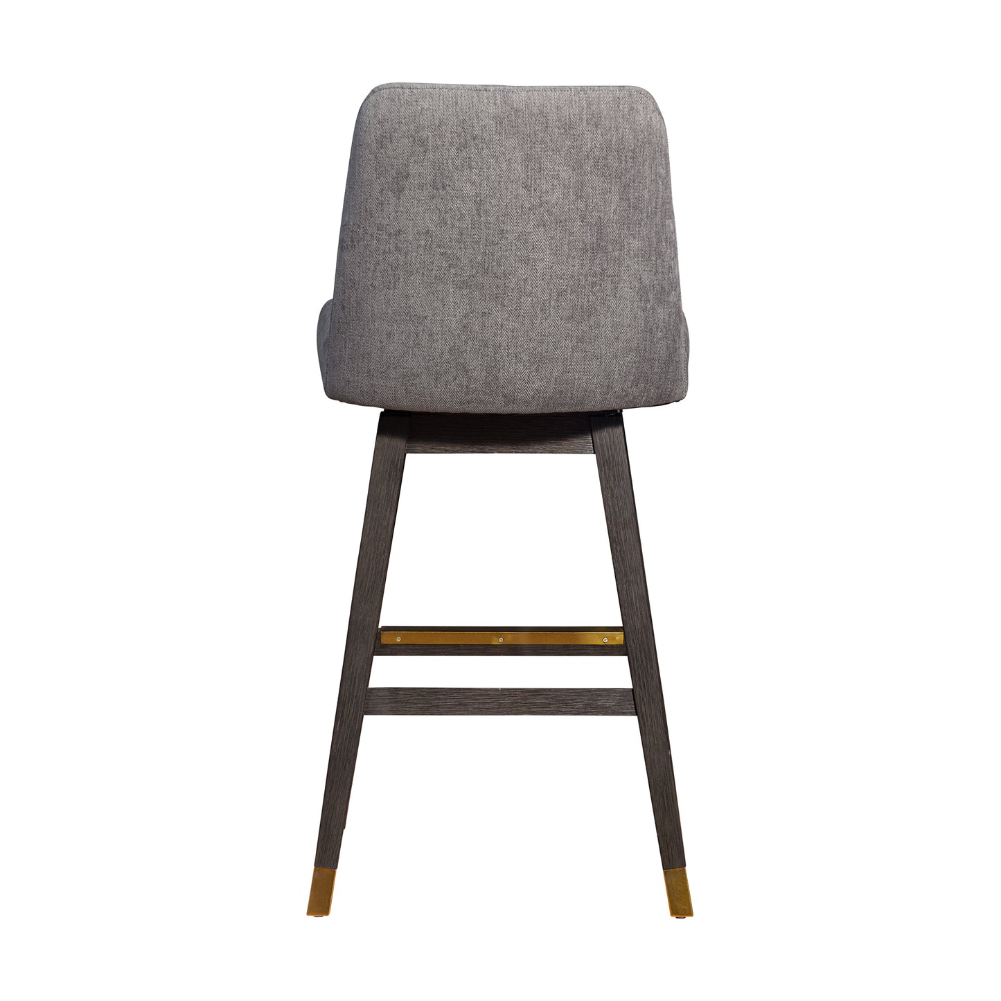 Amalie Swivel Bar and Counter Stool in Oak Wood Finish with Fabric Upholstery