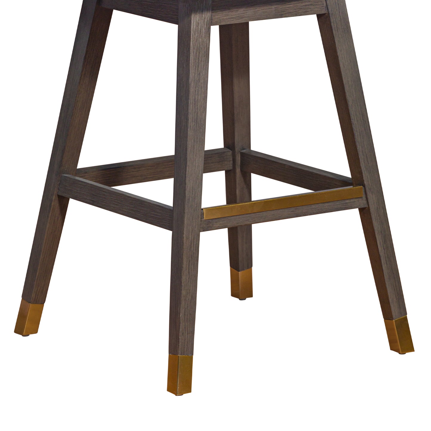Amalie Swivel Bar and Counter Stool in Oak Wood Finish with Fabric Upholstery