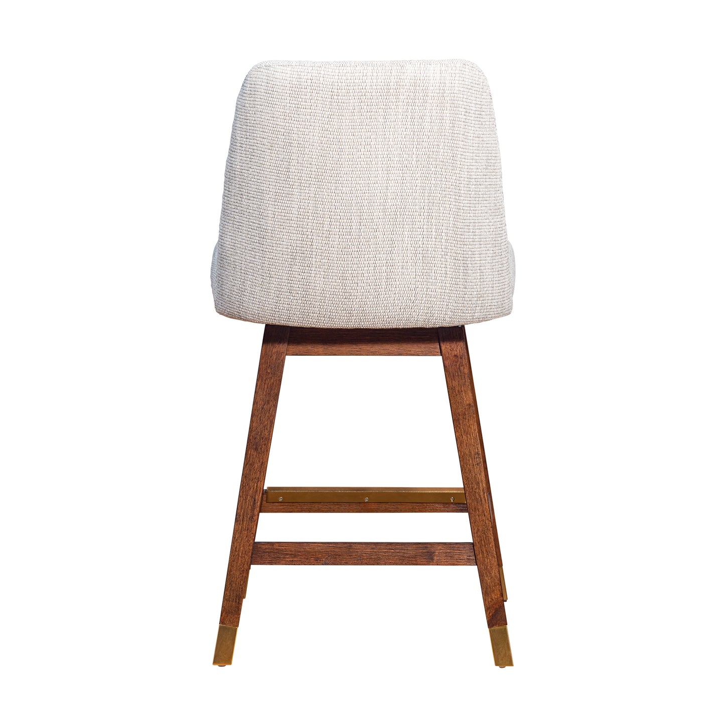 Amalie Swivel Bar and Counter Stool in Oak Wood Finish with Fabric Upholstery