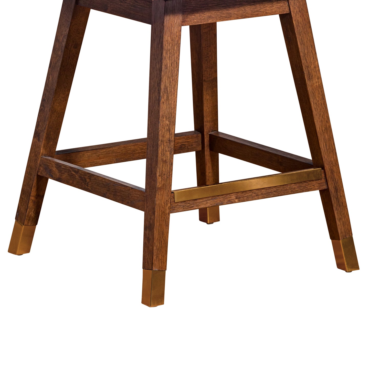 Amalie Swivel Bar and Counter Stool in Oak Wood Finish with Fabric Upholstery