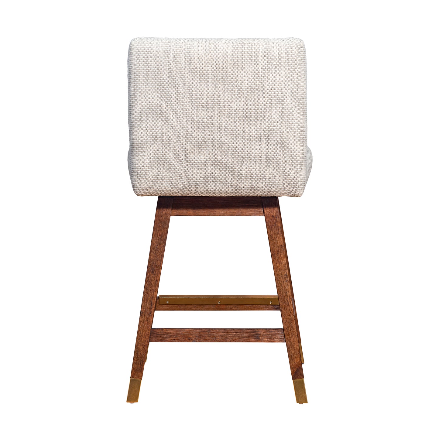 Basila Swivel Bar and Counter Stool in Oak Wood Finish with Fabric Upholstery