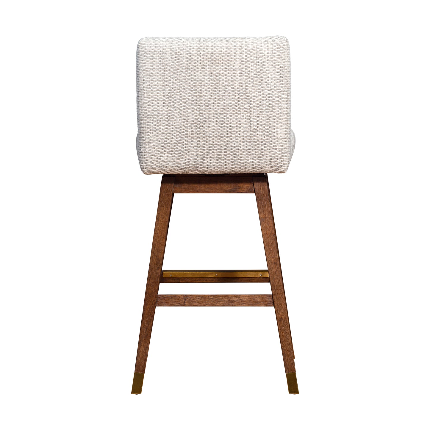 Basila Swivel Bar and Counter Stool in Oak Wood Finish with Fabric Upholstery