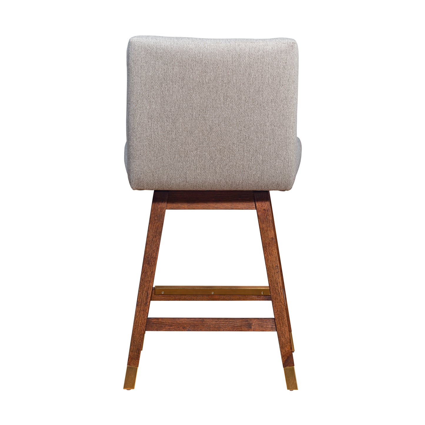 Basila Swivel Bar and Counter Stool in Oak Wood Finish with Fabric Upholstery