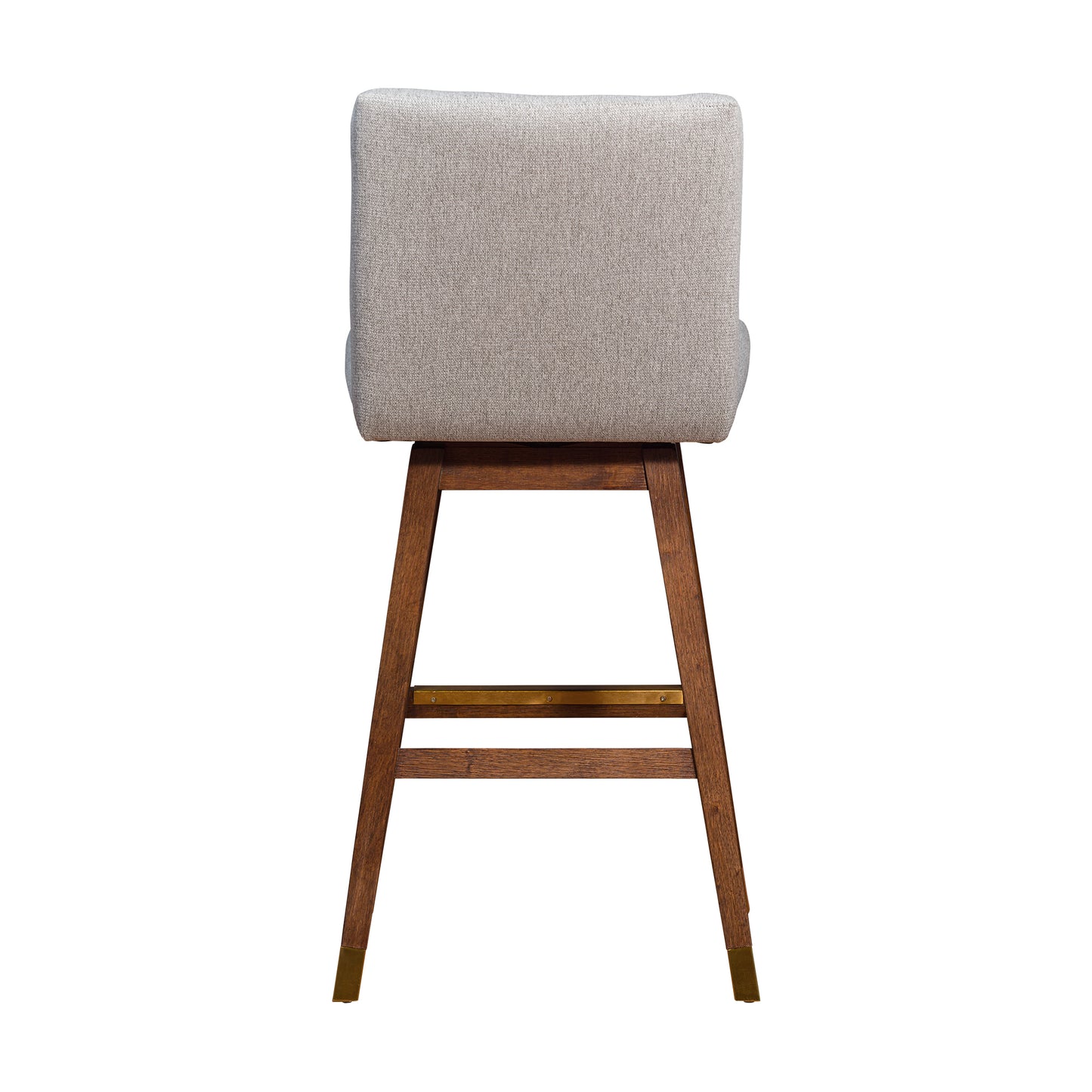 Basila Swivel Bar and Counter Stool in Oak Wood Finish with Fabric Upholstery