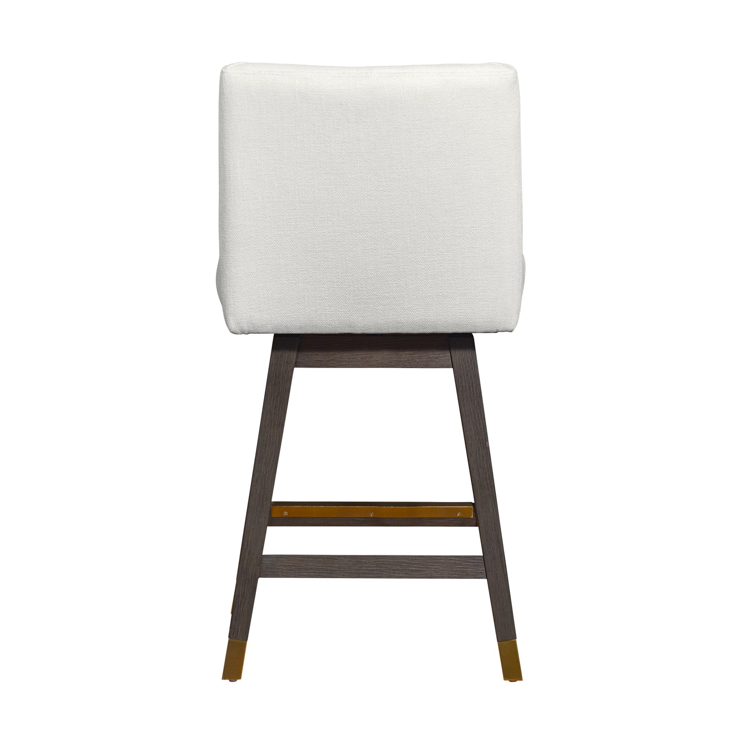 Basila Swivel Bar and Counter Stool in Oak Wood Finish with Fabric Upholstery