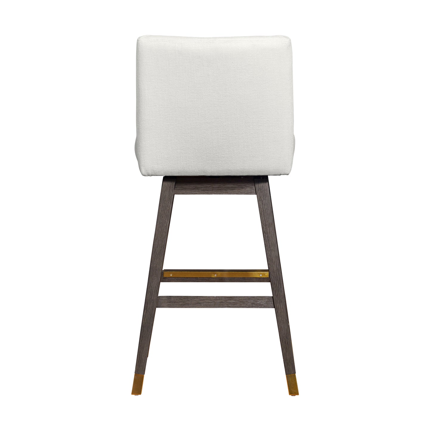 Basila Swivel Bar and Counter Stool in Oak Wood Finish with Fabric Upholstery