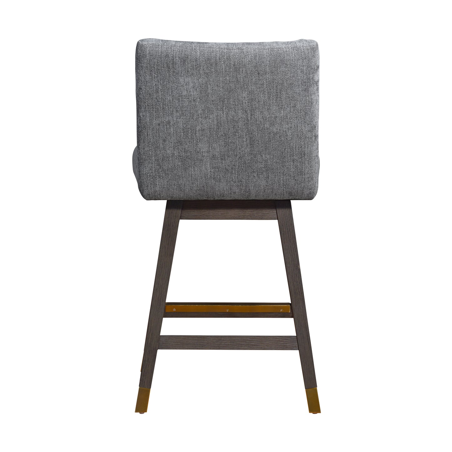 Basila Swivel Bar and Counter Stool in Oak Wood Finish with Fabric Upholstery