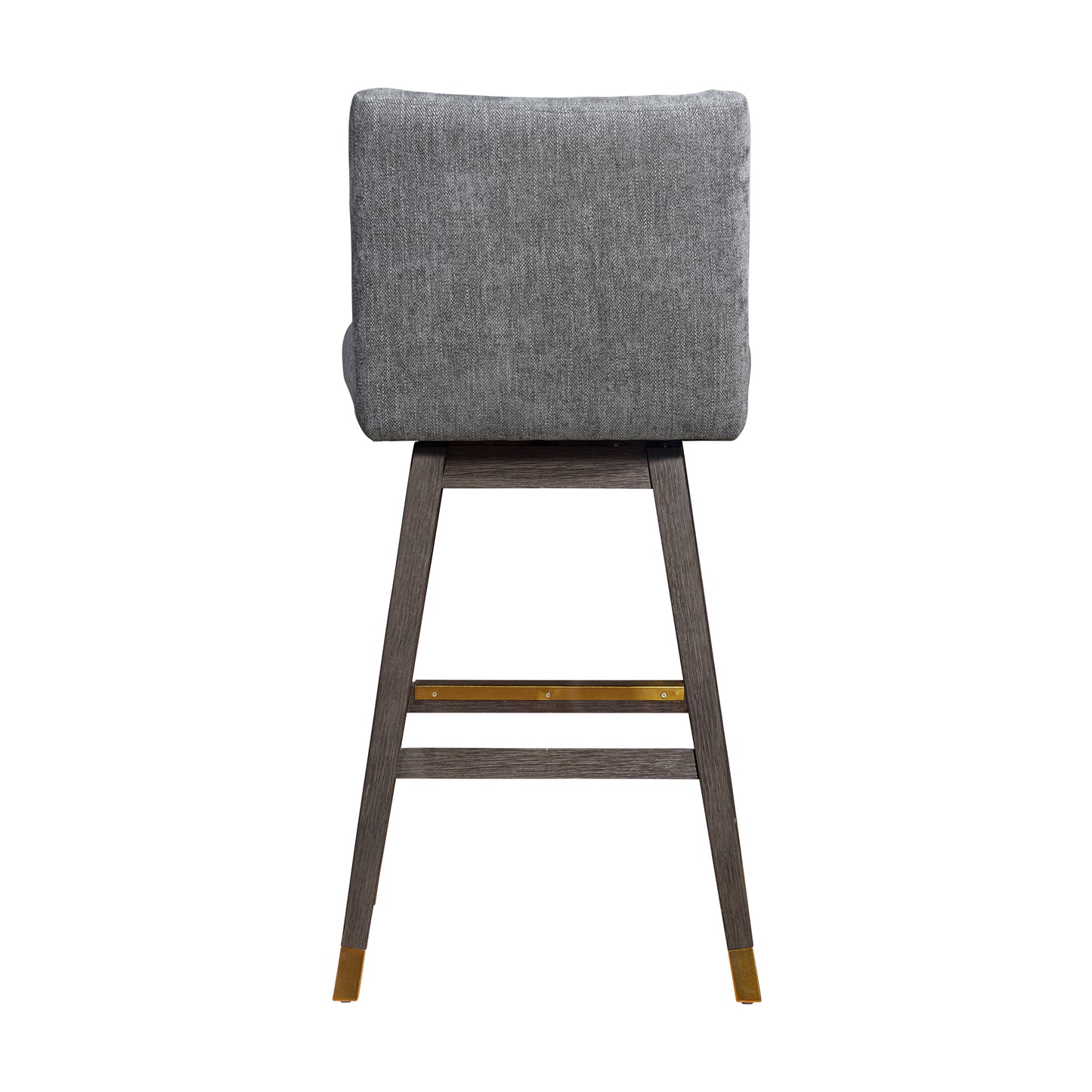 Basila Swivel Bar and Counter Stool in Oak Wood Finish with Fabric Upholstery