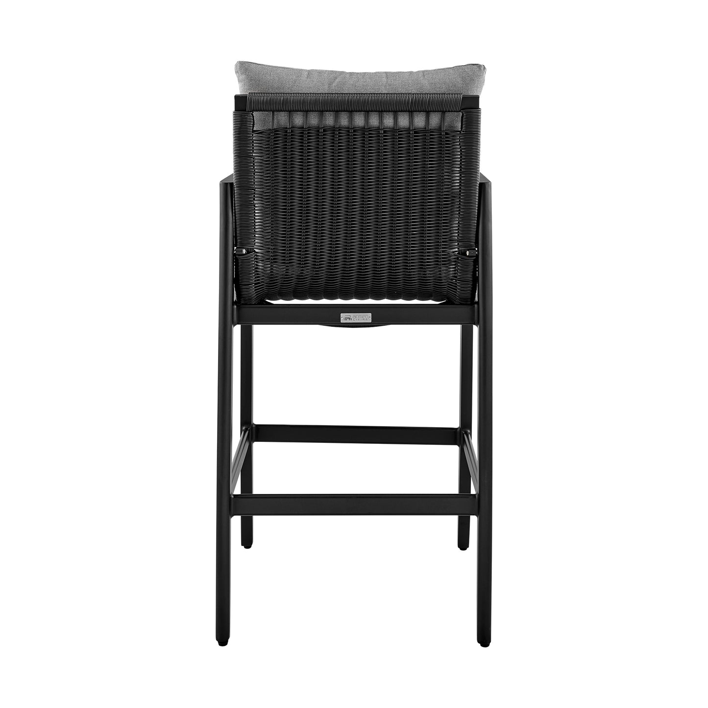 Grand Outdoor Patio Bar Stool in Aluminum with Cushions