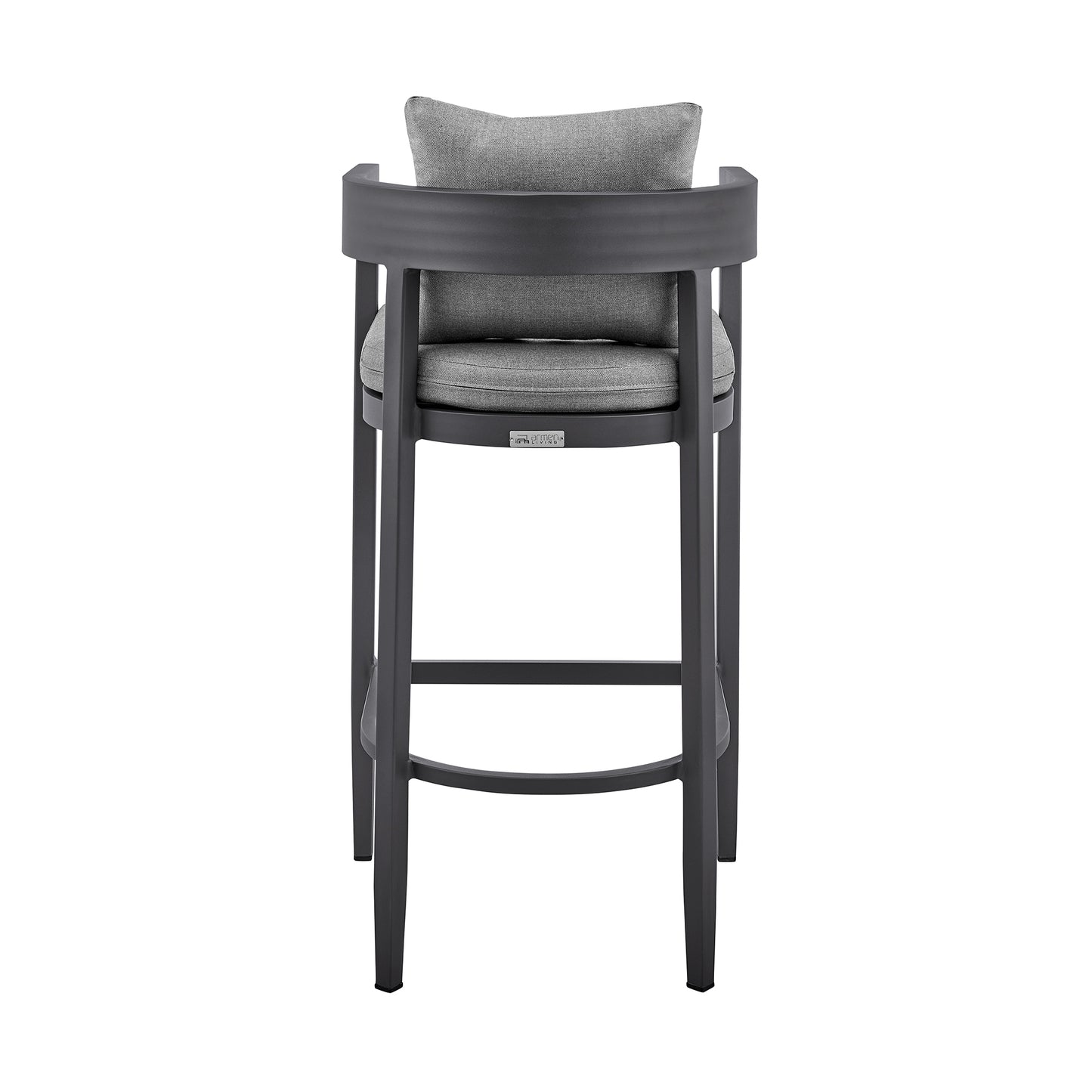 Argiope Outdoor Patio Bar Stool in Aluminum with Cushions