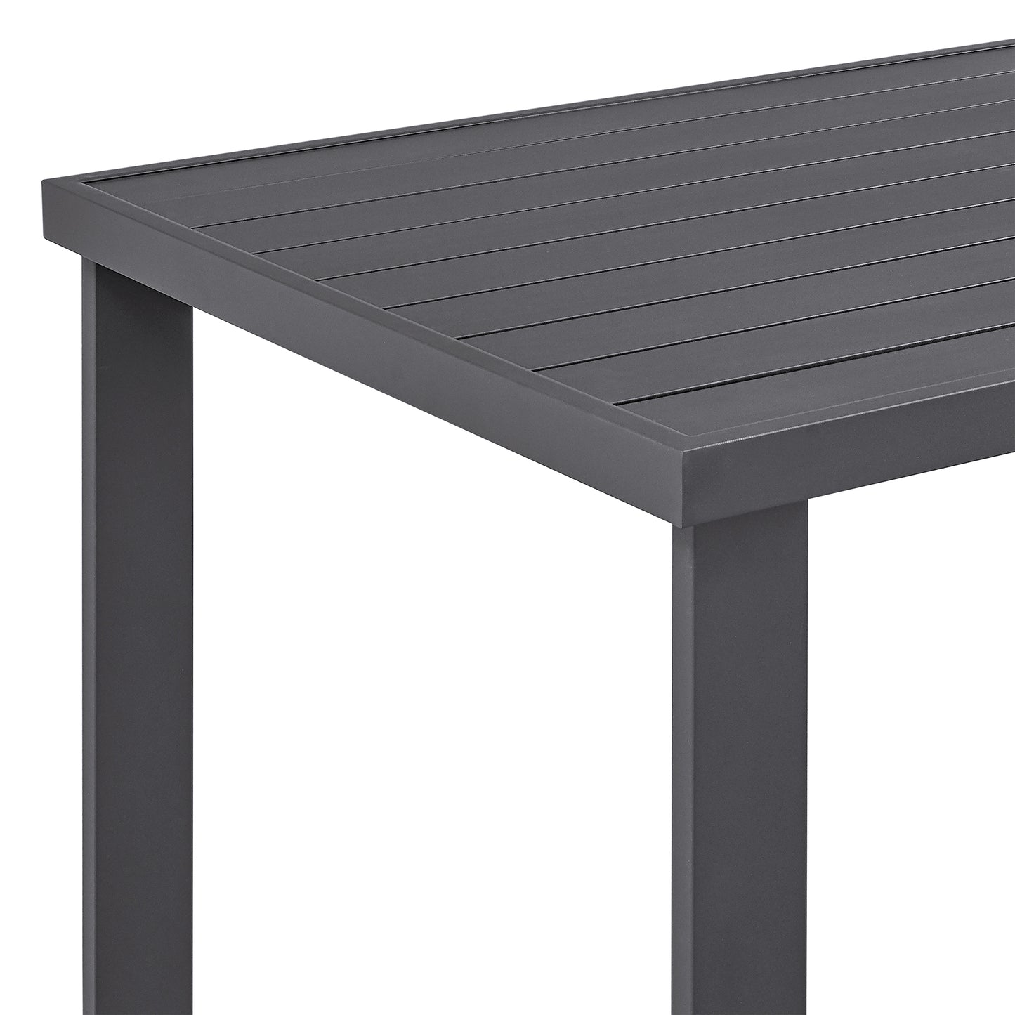 Argiope Outdoor Patio 5-Piece Bar Table Set in Aluminum with Gray Cushions