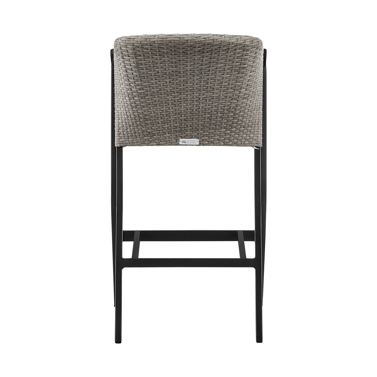 Aileen Outdoor Patio Bar Stool in Aluminum and Wicker with Cushions
