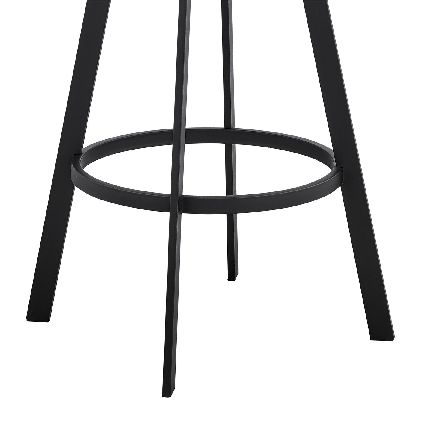 Dione Counter and Bar Height Swivel Barstool with Faux Leather and Metal Base